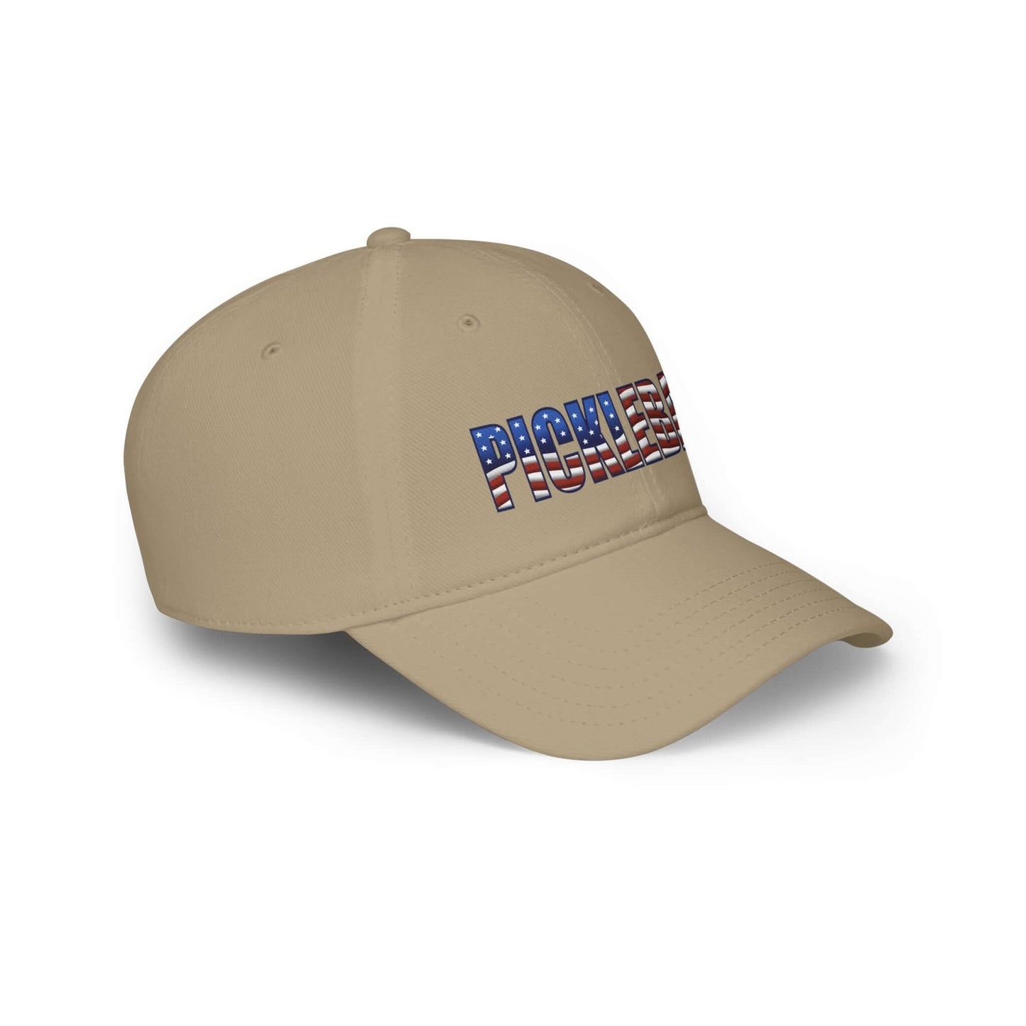 Pickleball American Flag Series low profile baseball cap with patriotic design.