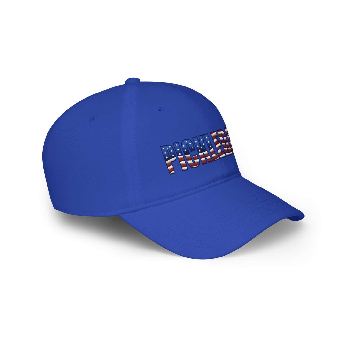 Blue Pickleball American Flag Series low profile baseball cap featuring patriotic design.