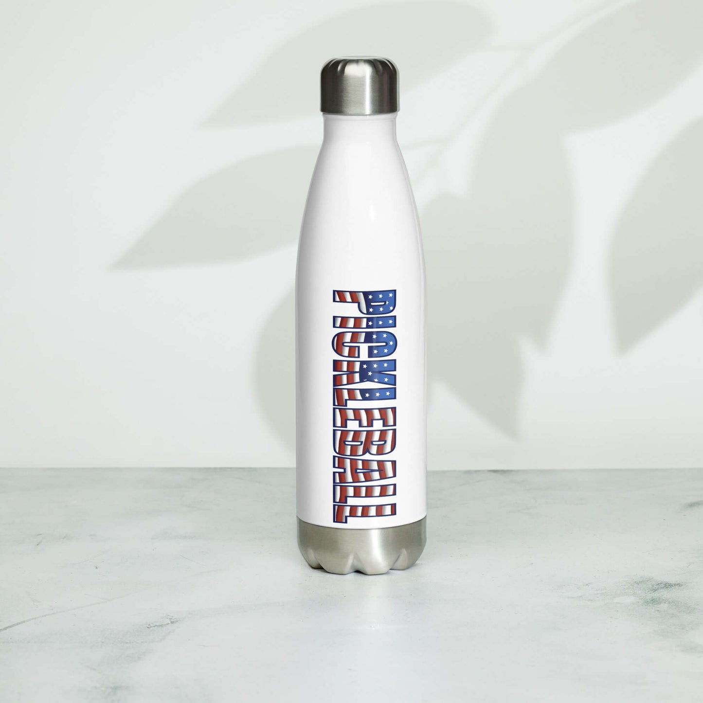 Pickleball American Flag Series stainless steel water bottle 17oz with bold design, perfect for sports and outdoor adventures.