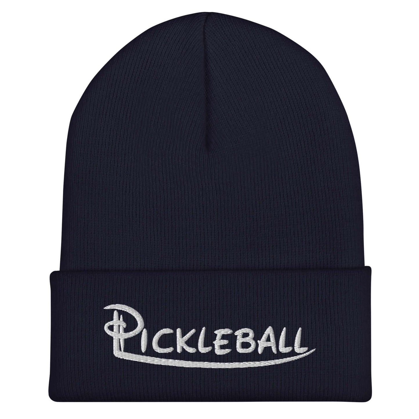 Navy blue Pickleball embroidered cuffed beanie for stylish warmth and comfort