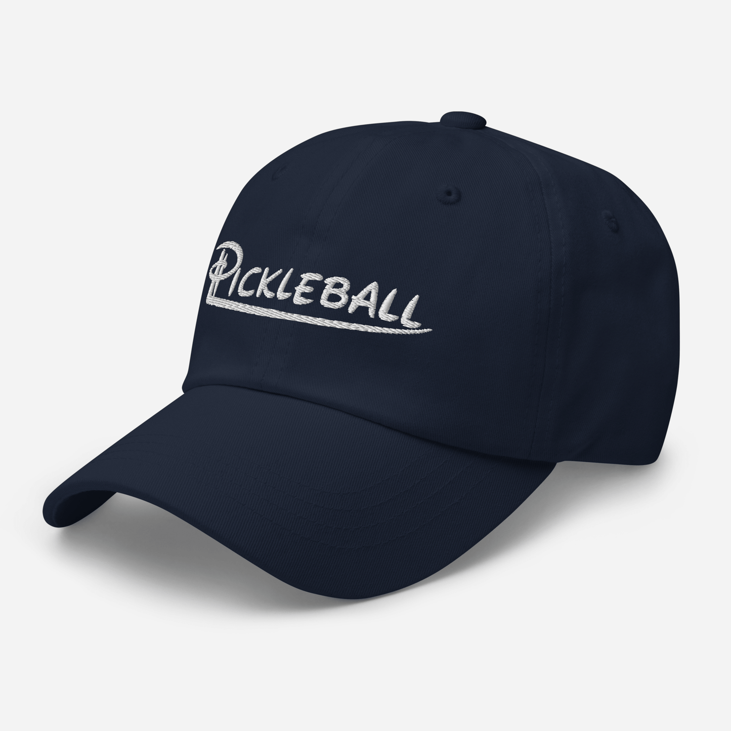 Low Profile Pickleball Hat with Embroidered Logo in Navy Blue