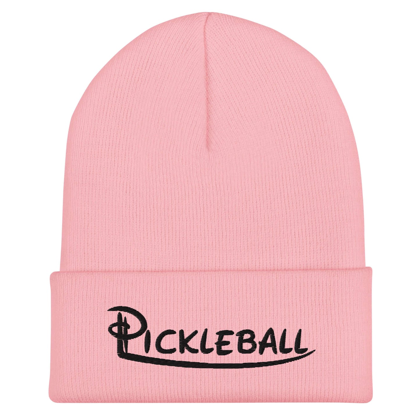 Pink Pickleball Embroidered Cuffed Beanie for Stylish Warmth