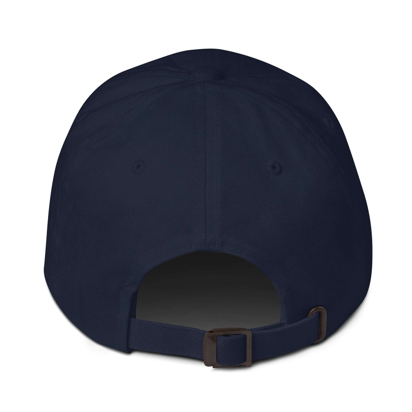 Navy blue pickleball dad hat with adjustable strap and low-profile design, perfect for enthusiasts on and off the court.