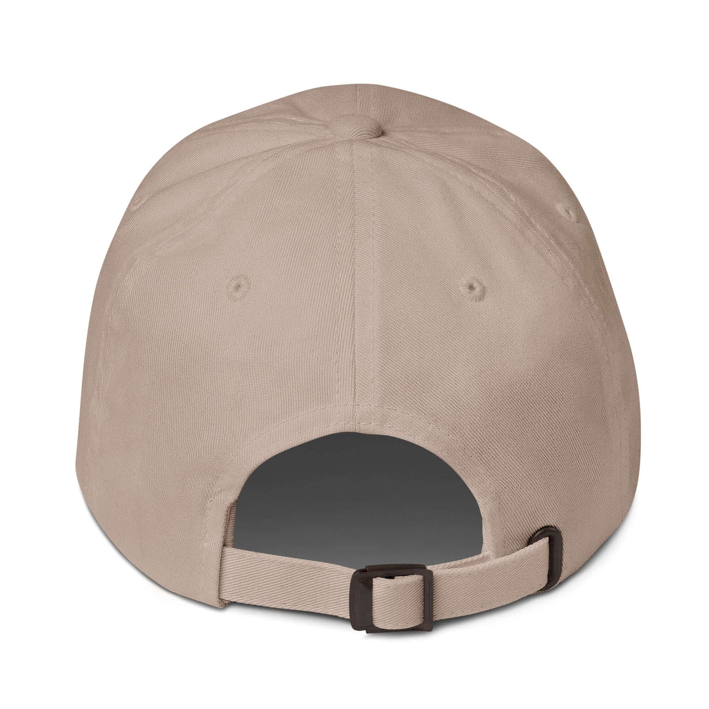 Back view of Pickleball Passion Dad Hat in beige with adjustable strap, perfect for pickleball enthusiasts seeking sporty style.