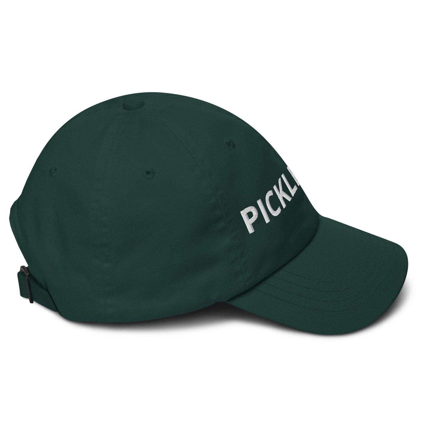 Green Pickleball Dad Hat with bold embroidery, perfect for enthusiasts seeking sporty style on and off the court.