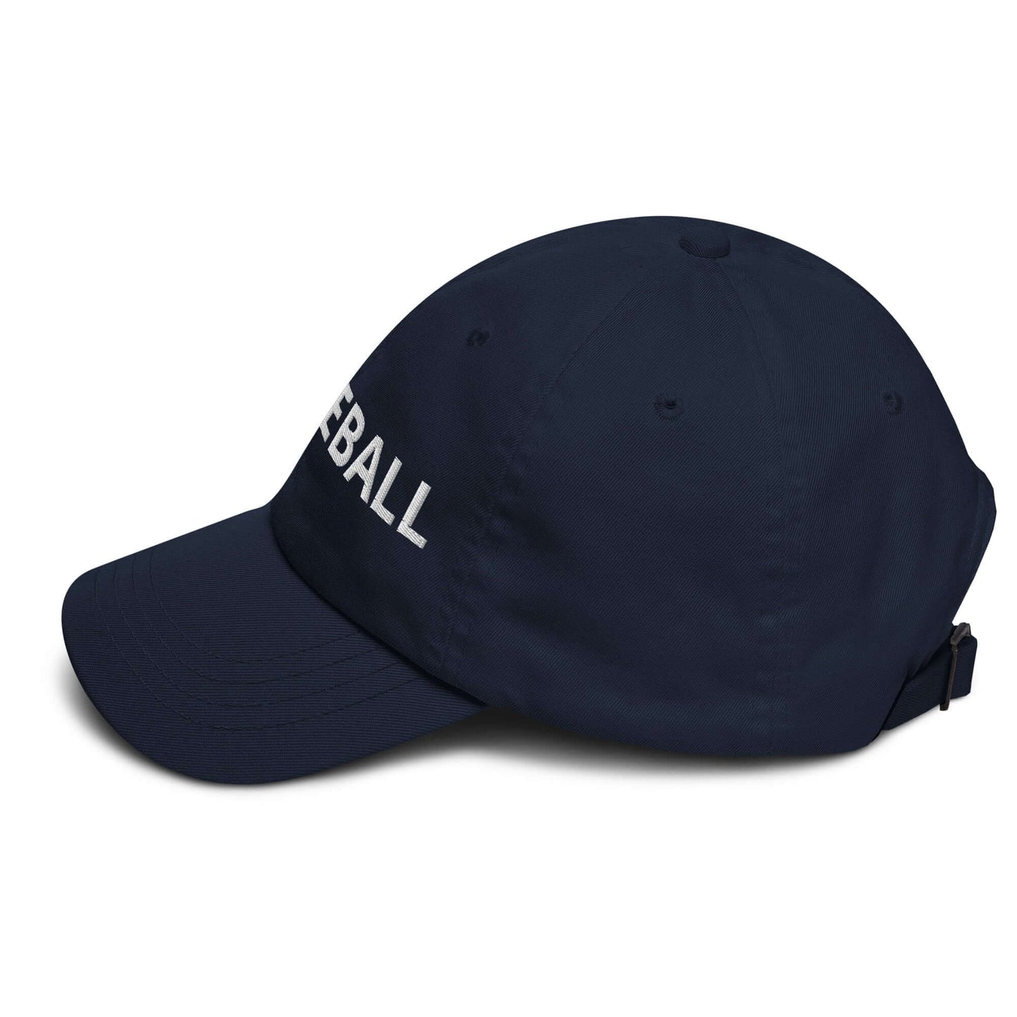 Navy blue Pickleball Dad Hat with bold embroidered text, sporty style for enthusiasts, low-profile and unstructured design.