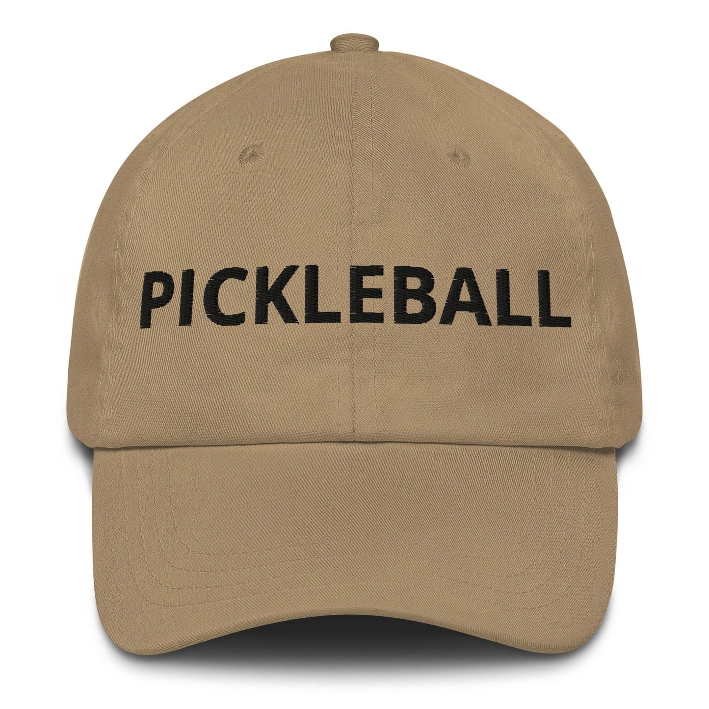 Pickleball Dad Hat with Bold Embroidery for Enthusiasts - Sporty Style Unstructured Cap in Khaki Color