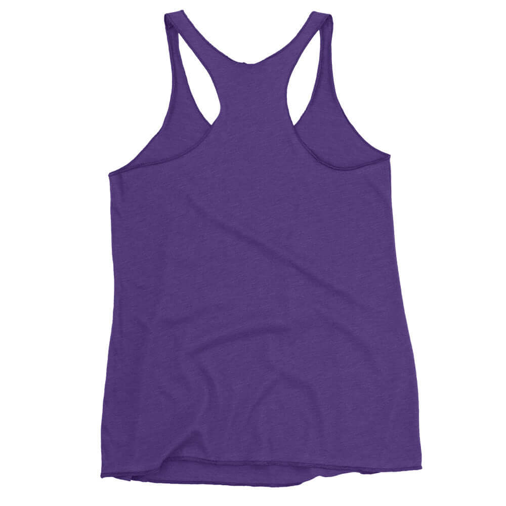 Purple women's racerback tank top from the Pickleball Serve Up Style Series, featuring a sporty and elegant design.