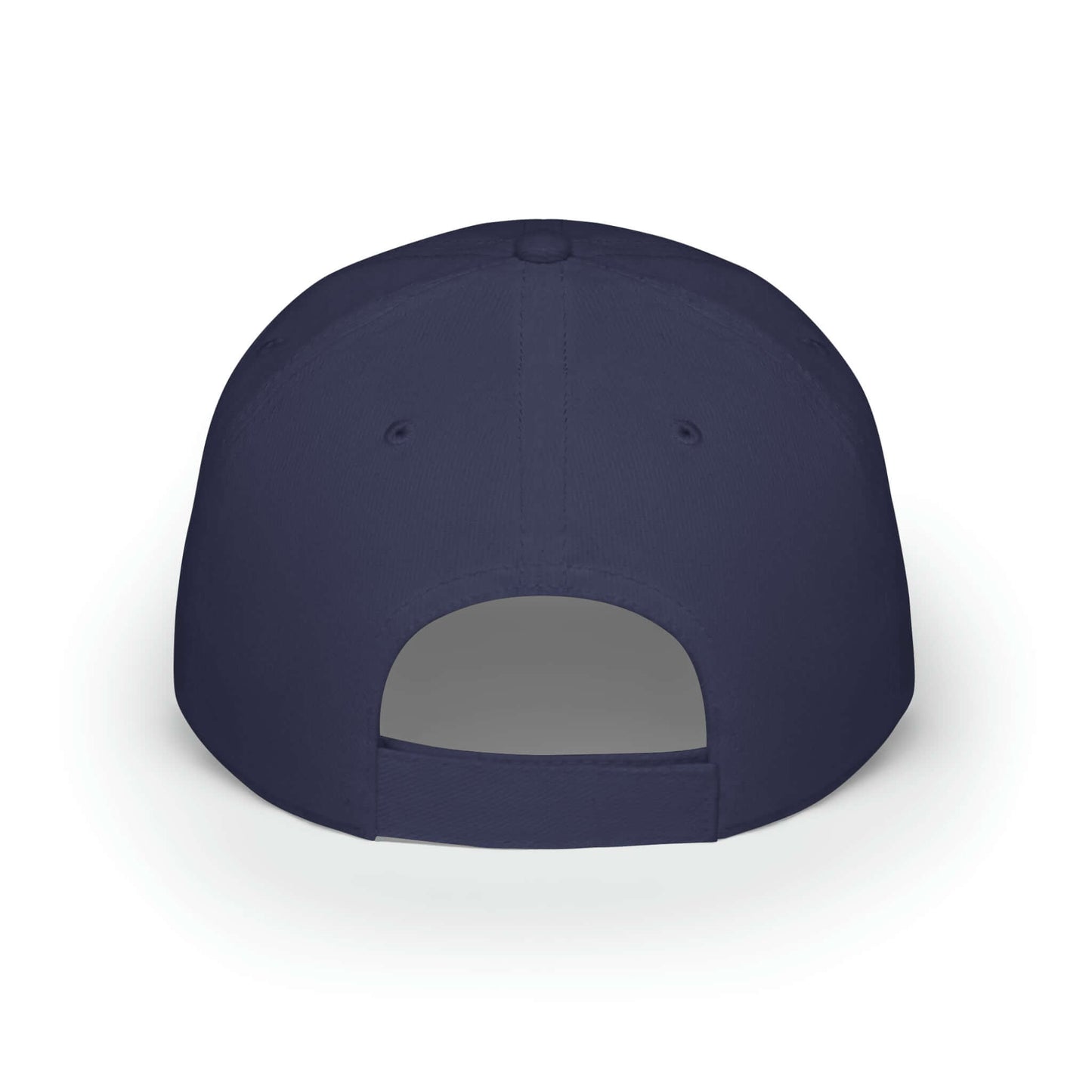 Back view of navy Pickleball Urban Series low profile baseball cap with adjustable strap.