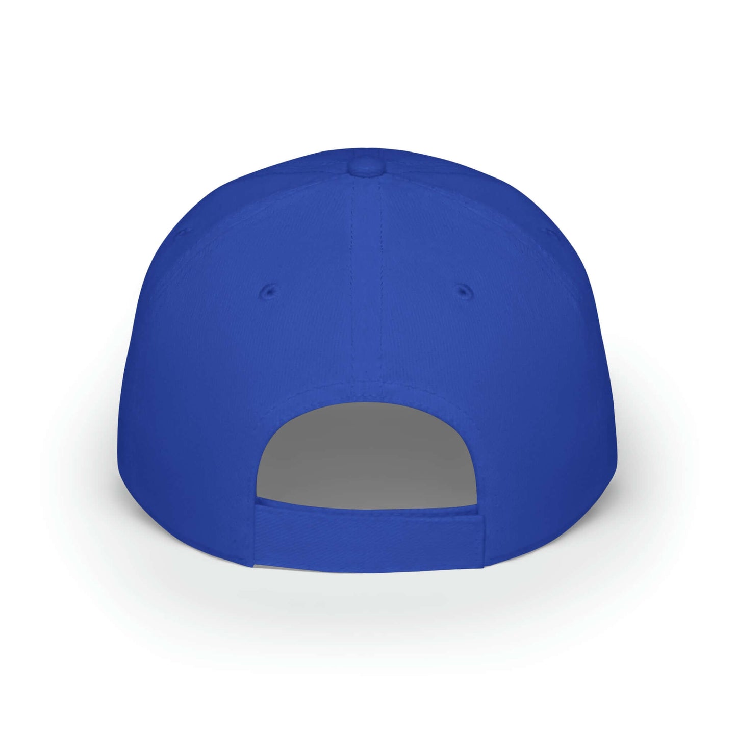 Back view of blue Pickleball Urban Series Low Profile Baseball Cap showcasing adjustable strap and durable cotton twill material.