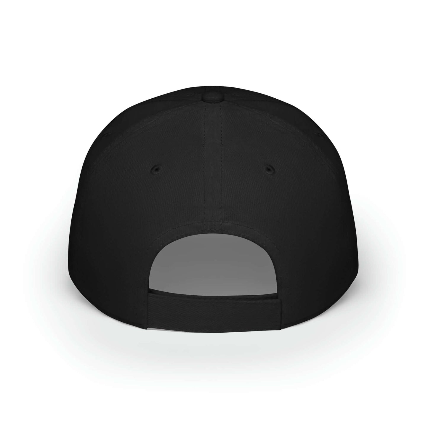 Back view of Pickleball Urban Series Low Profile Baseball Cap in black cotton twill, showcasing adjustable strap and sleek design.