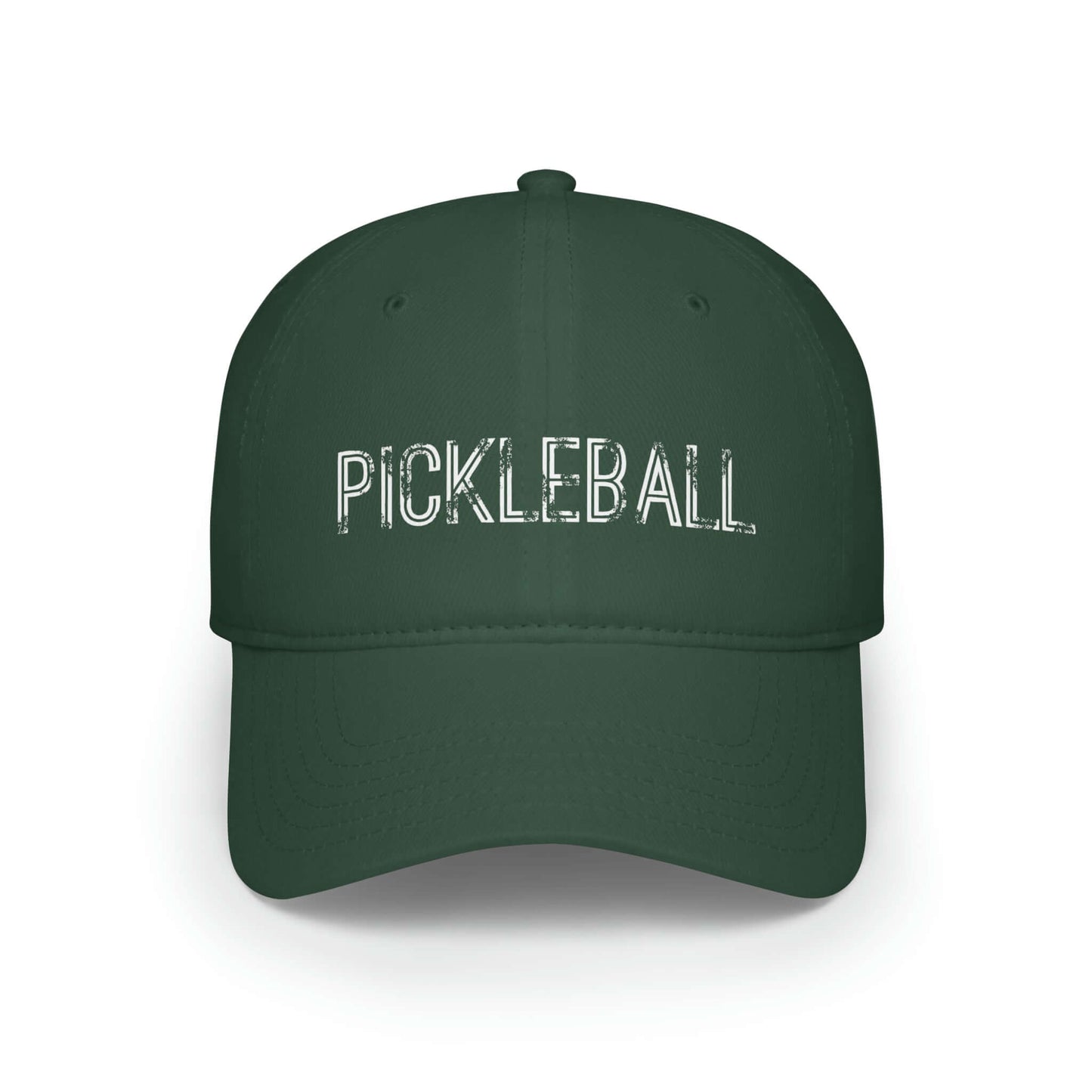 Green Pickleball Urban Series Low Profile Baseball Cap with embroidered logo, made from 100% cotton twill for comfort and durability.