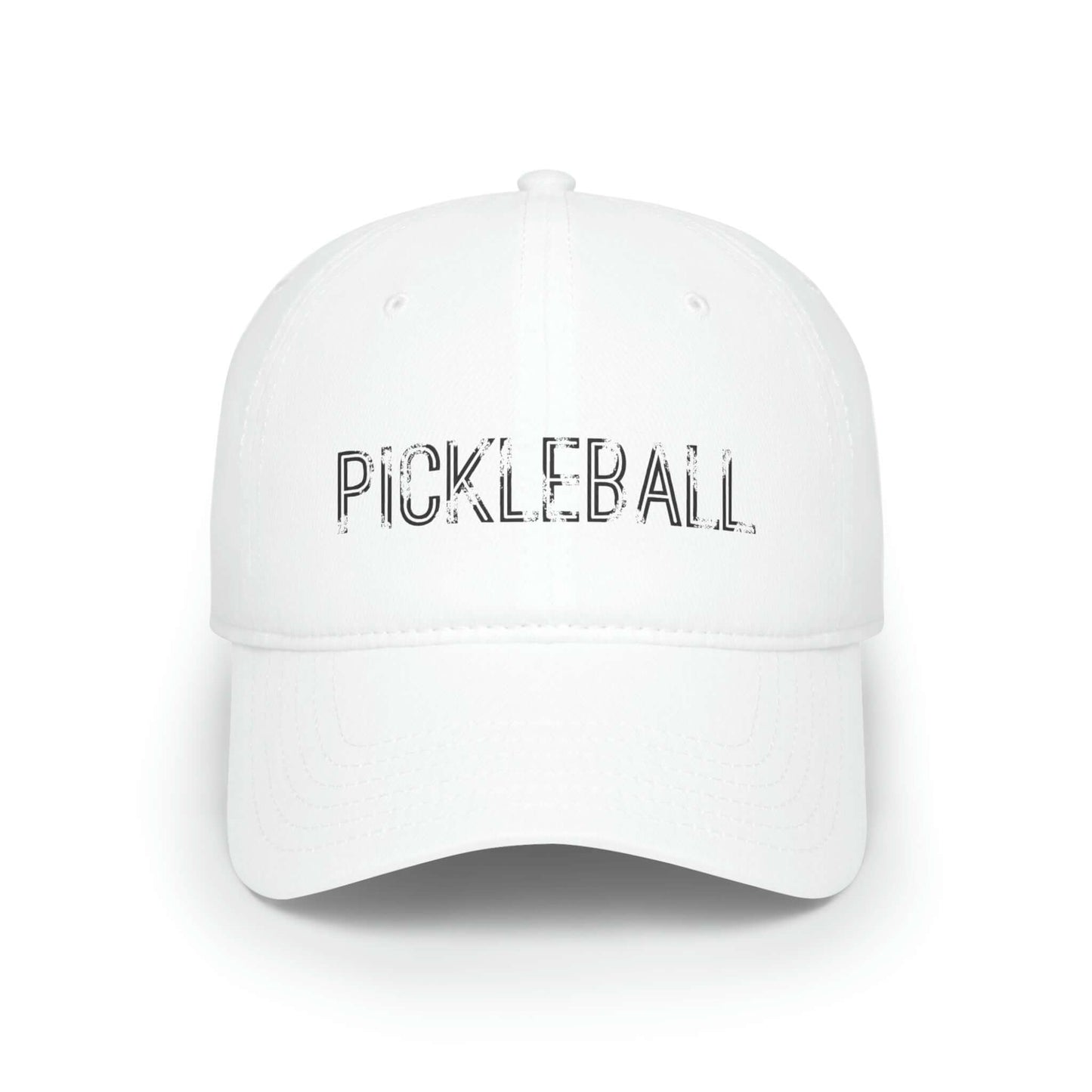 Pickleball Urban Series white low profile baseball cap with stylish design for enthusiasts.