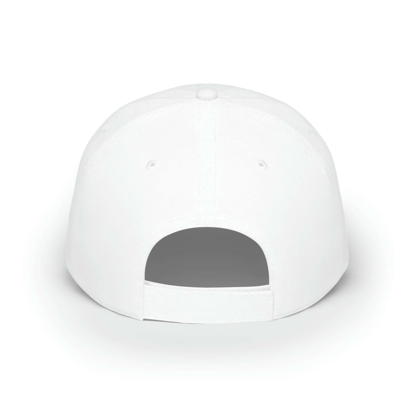 Back view of Pickleball Urban Series low profile white baseball cap showing adjustable strap.