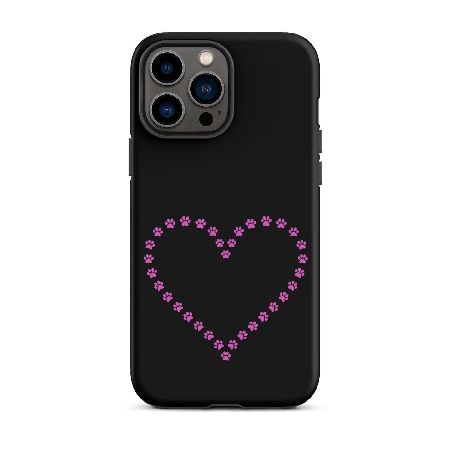 Phone Case for iPhone with cute paw print heart design for pet lovers.