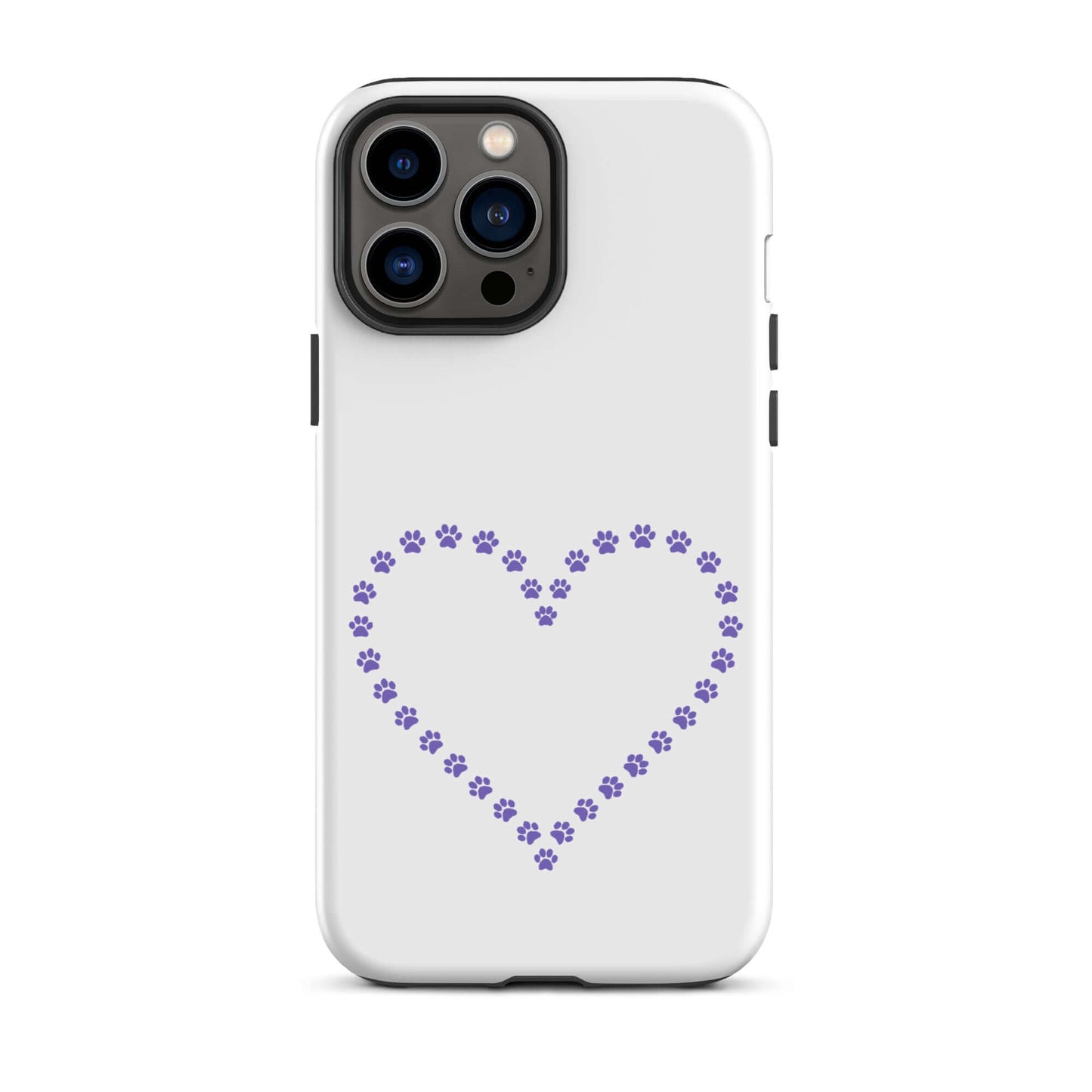 Phone Case for iPhone with cute paw print heart design, perfect for pet lovers and animal-themed style, offers durable protection.