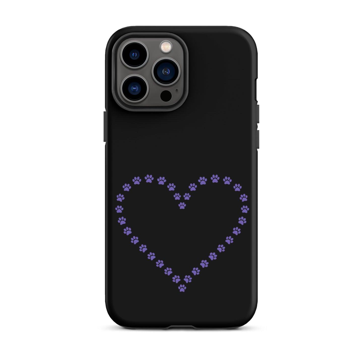 Phone Case with cute paw print heart design, perfect for iPhone and pet lovers. Durable and stylish protection.