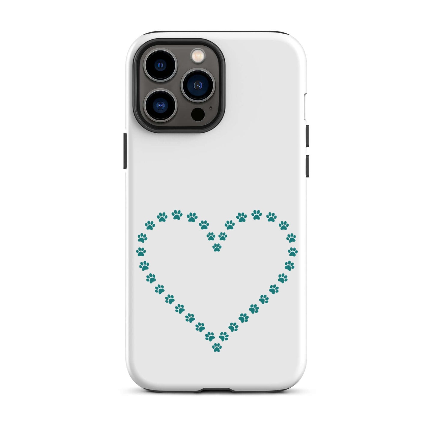 Phone Case for iPhone with Cute Paw Print Heart Design, perfect for pet lovers and animal enthusiasts seeking style and protection.