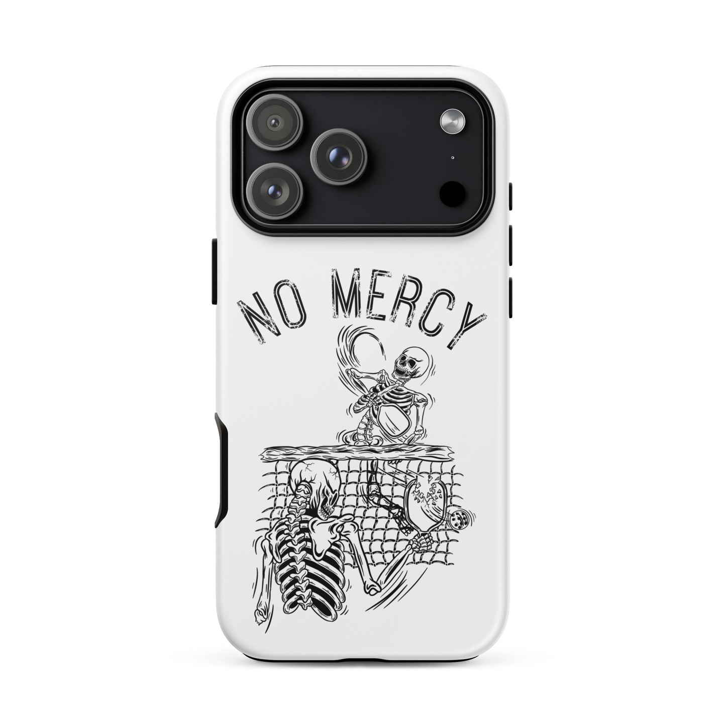 Pickleball iPhone case featuring no mercy design, perfect for aggressive players on the court.