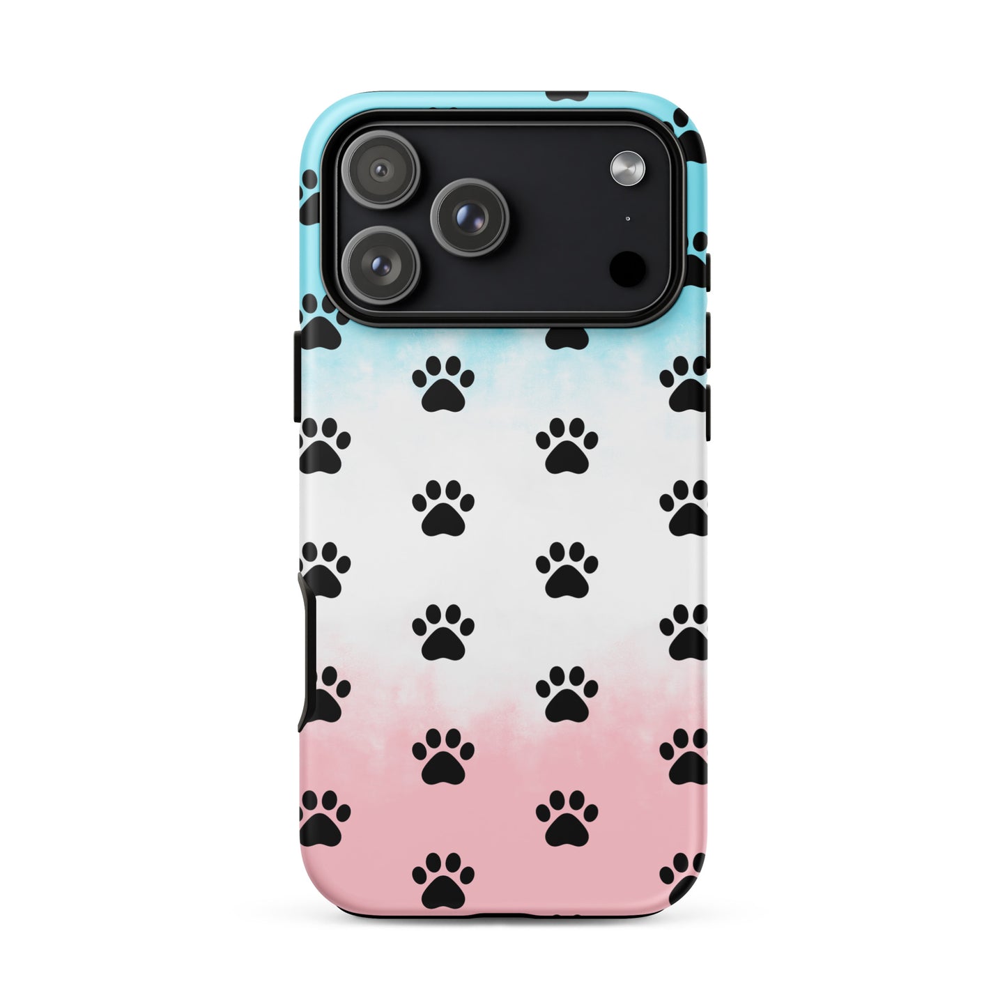 Phone Case for iPhone with paw print pattern, featuring a transparent finish and stylish design for pet lovers.