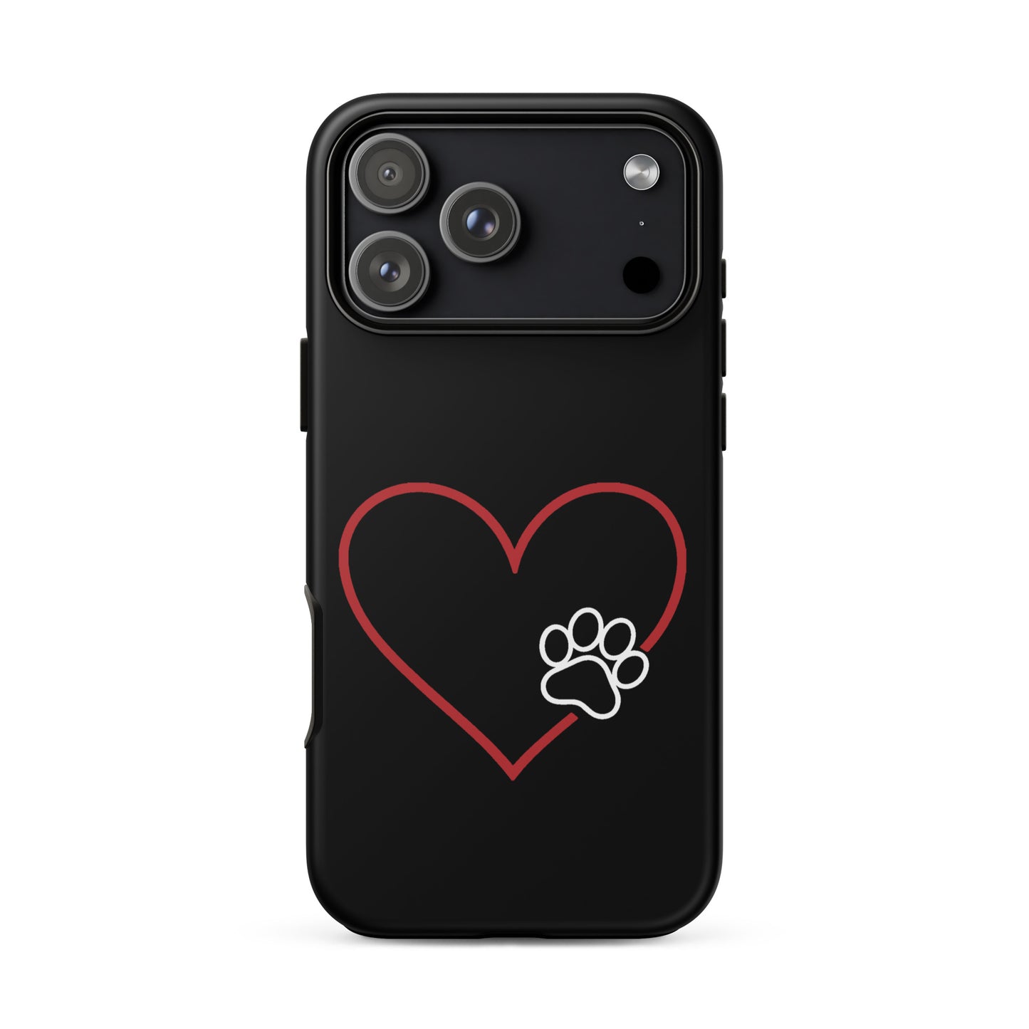 Phone Case for iPhone with a heart and paw print design for pet lovers.