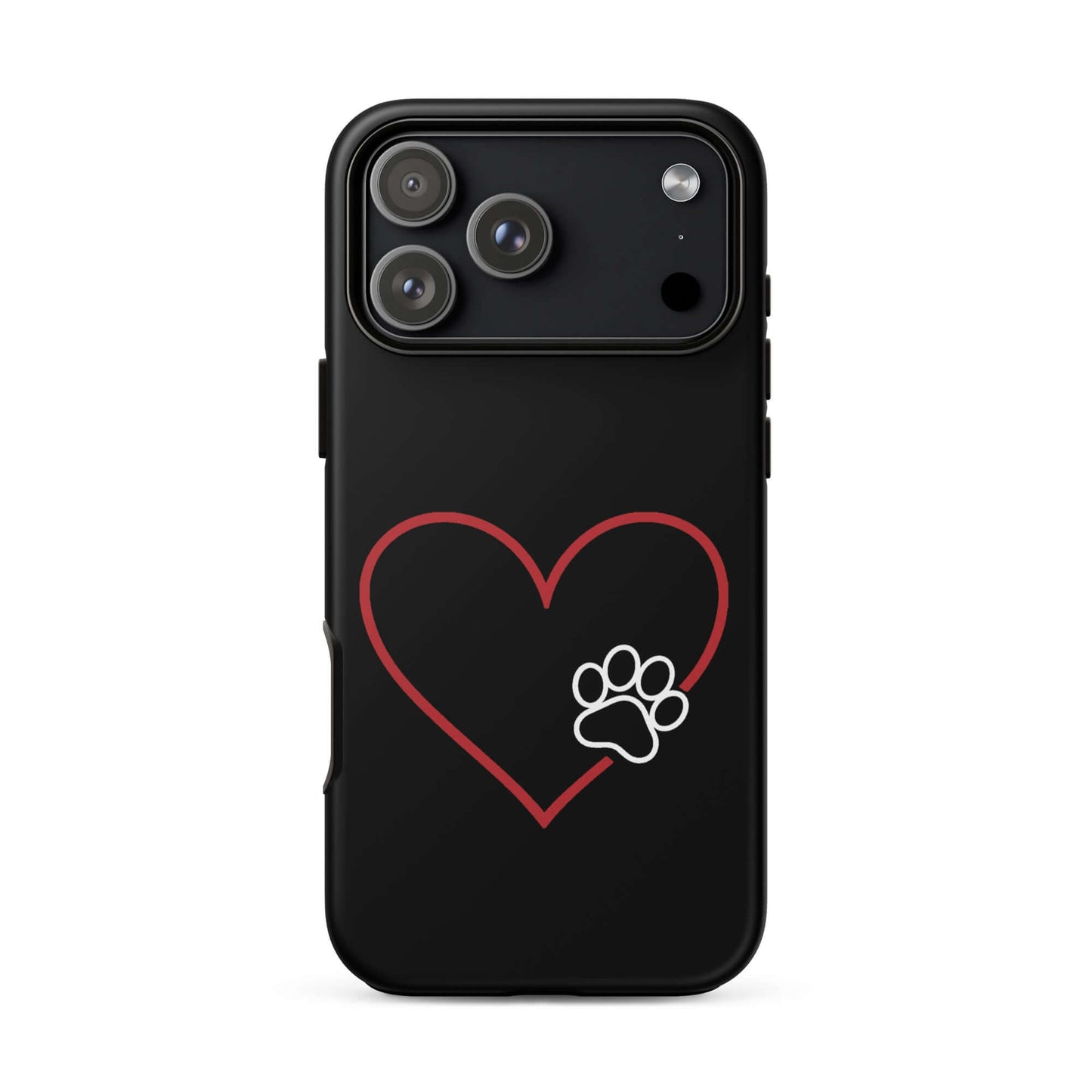 Phone Case for iPhone with a heart and paw print design for pet lovers.