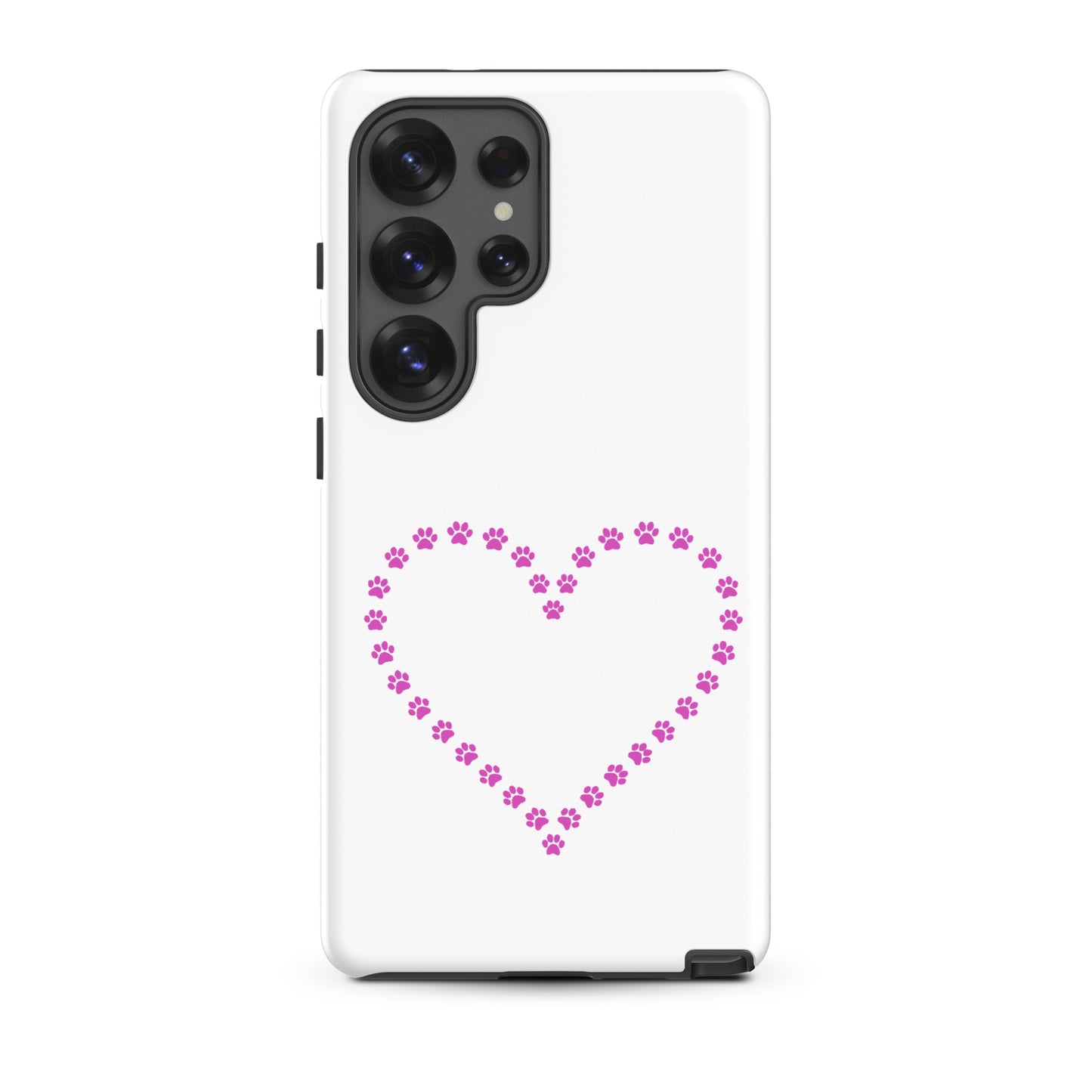Phone Case for Samsung Galaxy with paw print heart design for pet lovers, featuring playful charm and protection.
