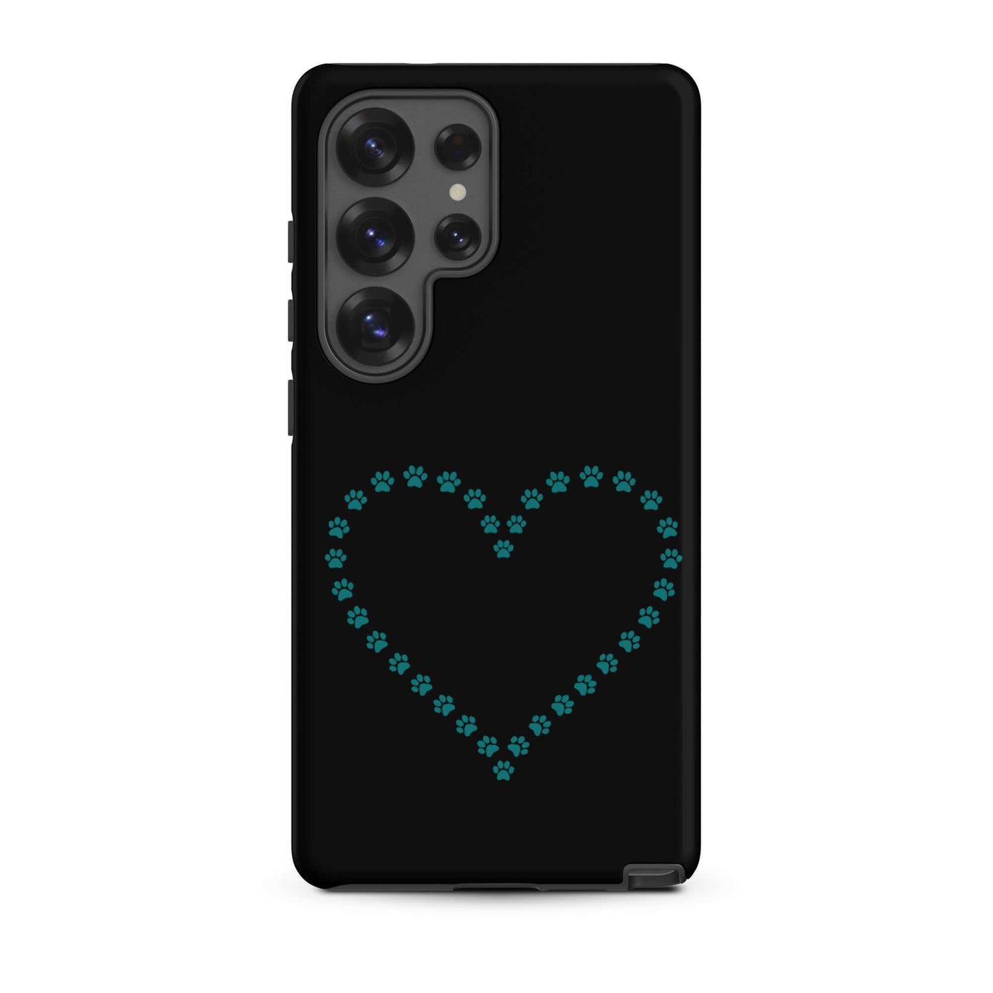 Phone Case for Samsung Galaxy featuring paw print heart design, perfect for pet lovers.