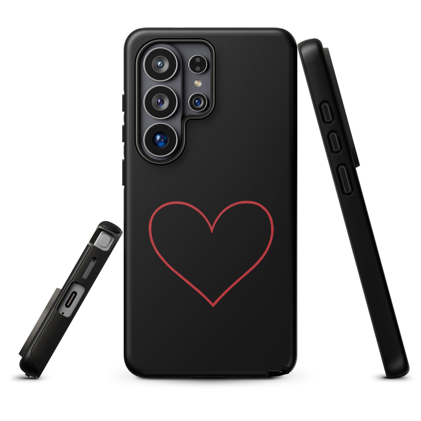 Phone Case for Samsung Galaxy with minimalist crimson heart design, showcases bold and modern aesthetics for stylish protection.