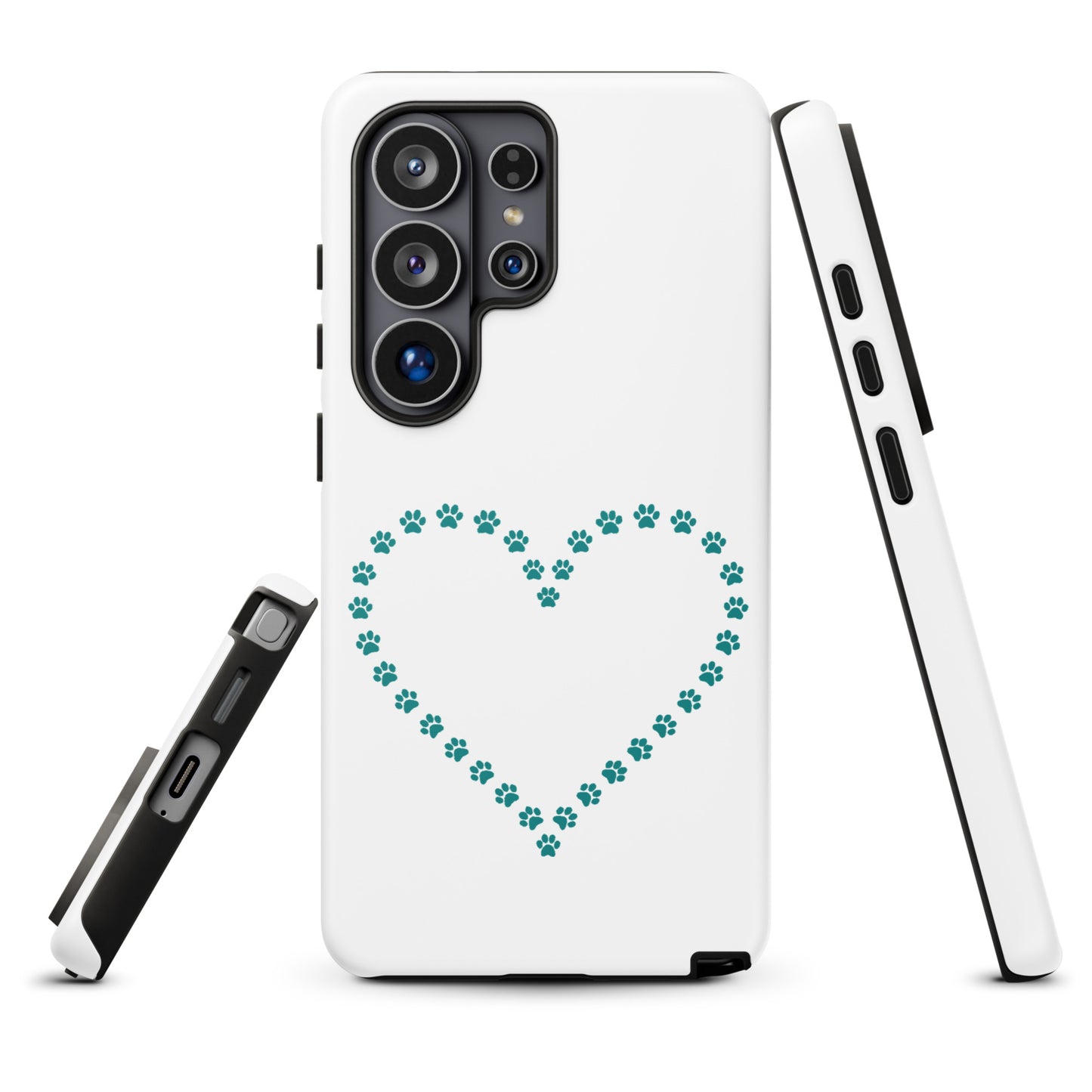 Phone Case for Samsung Galaxy with paw print heart design for pet lovers