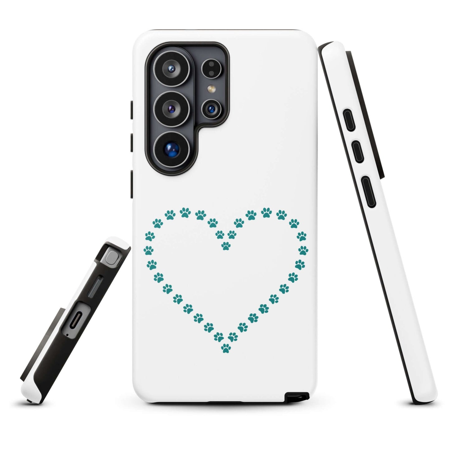 Phone Case for Samsung Galaxy with paw print heart design for pet lovers