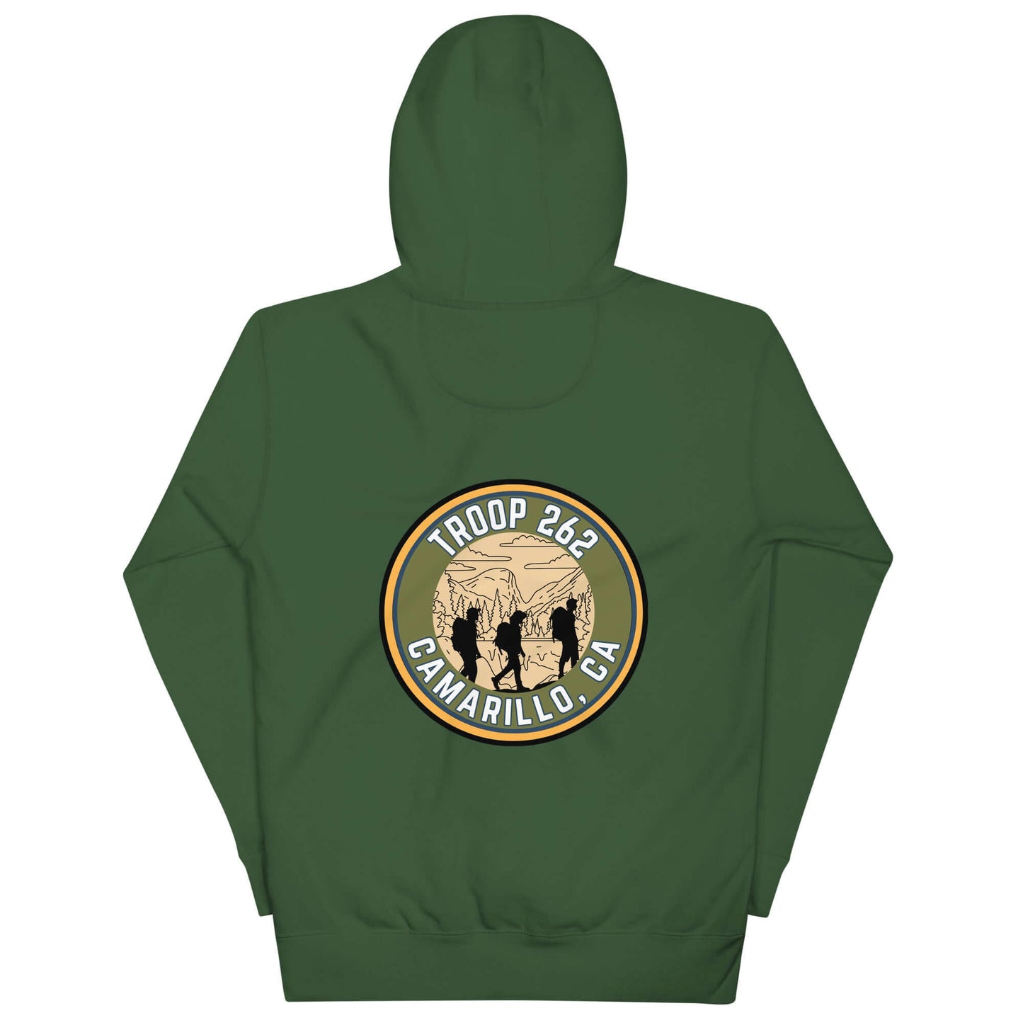Adult unisex hoodie featuring Troop 262 logo, designed for ultimate comfort and style during outdoor activities.