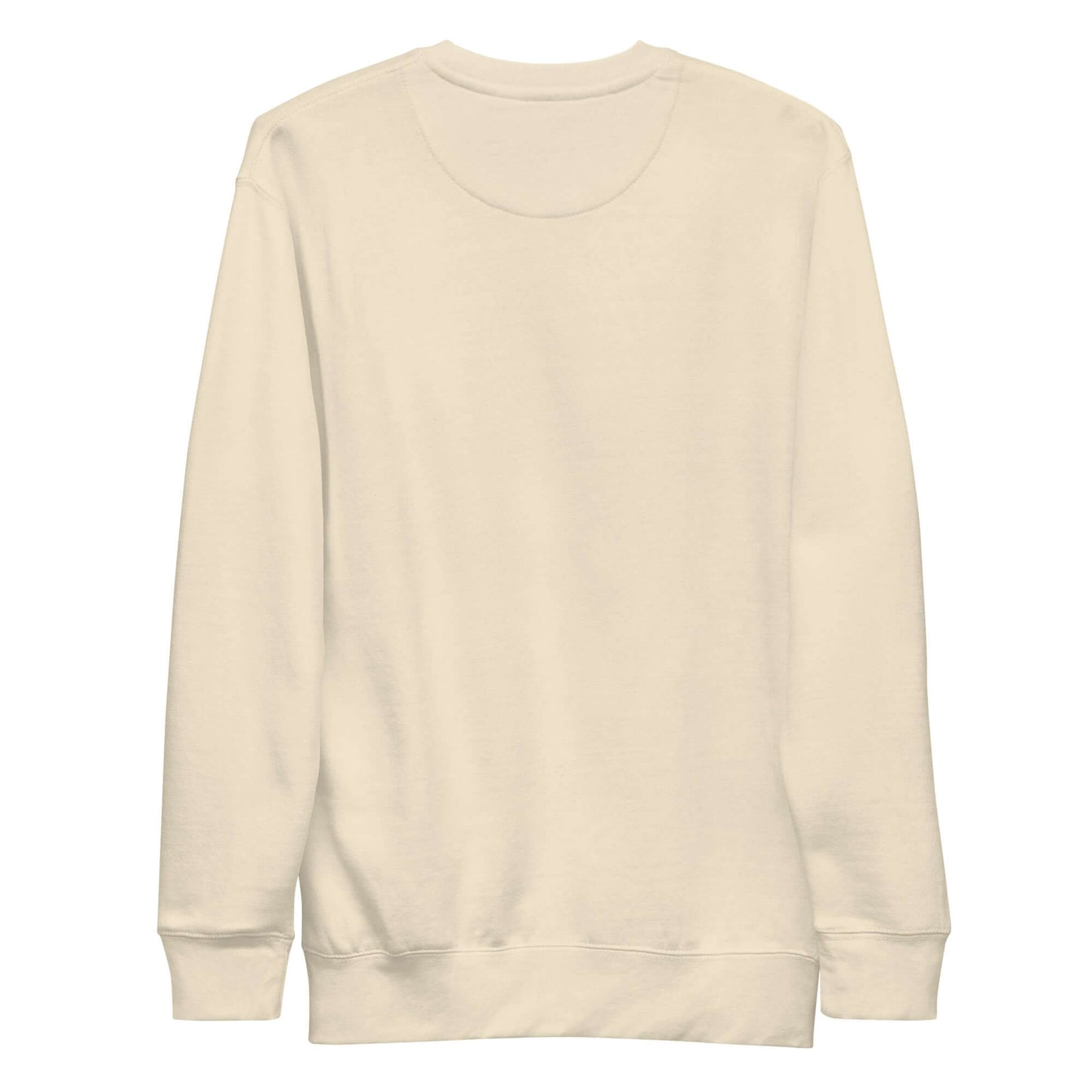 Back view of Women's Peace, Love, Pickleball Premium Sweatshirt in a cream color, highlighting its soft fabric and casual style.