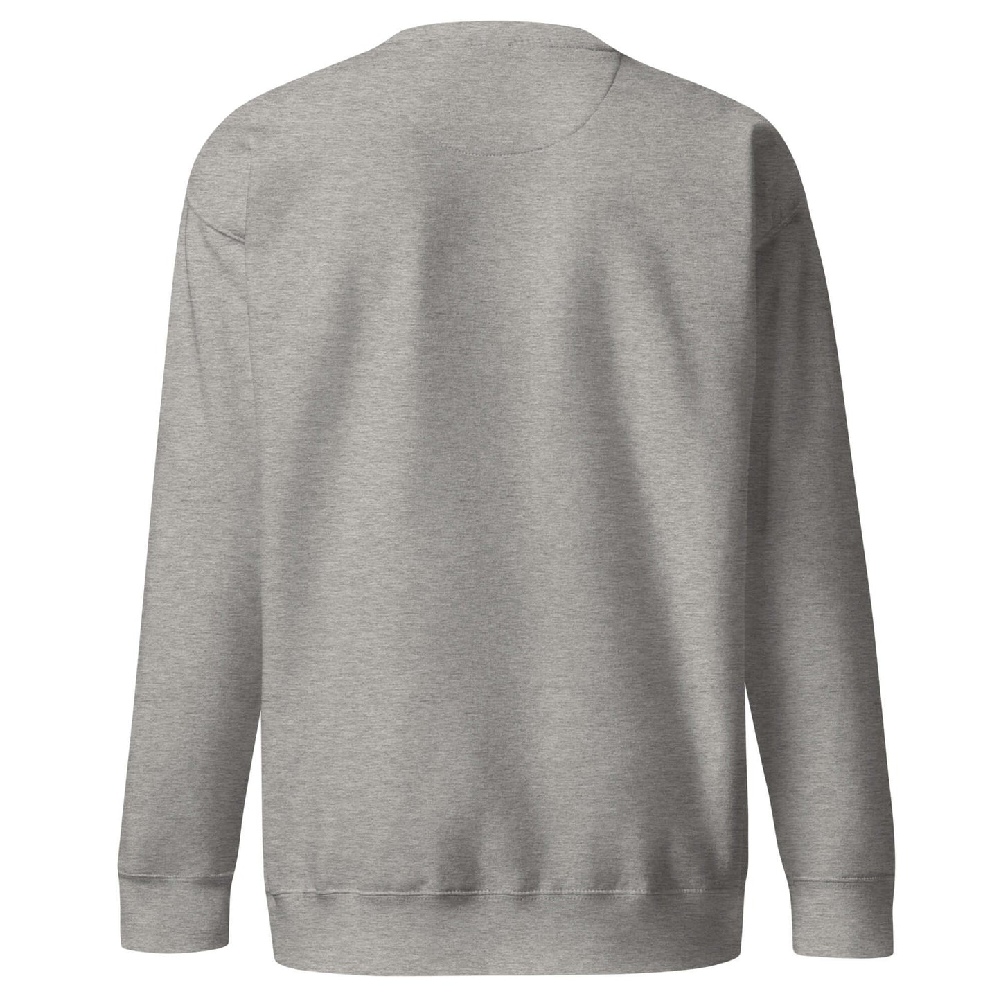 Back view of Women's Peace, Love, Pickleball Premium Sweatshirt in grey, showcasing comfortable and stylish design.