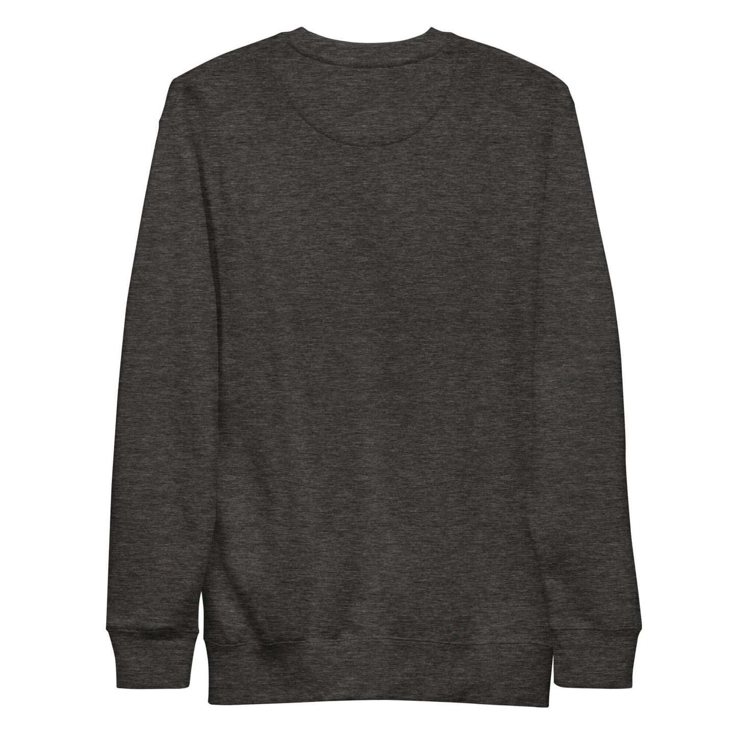 Back view of Women's Peace, Love, Pickleball Premium Sweatshirt in dark gray fabric.