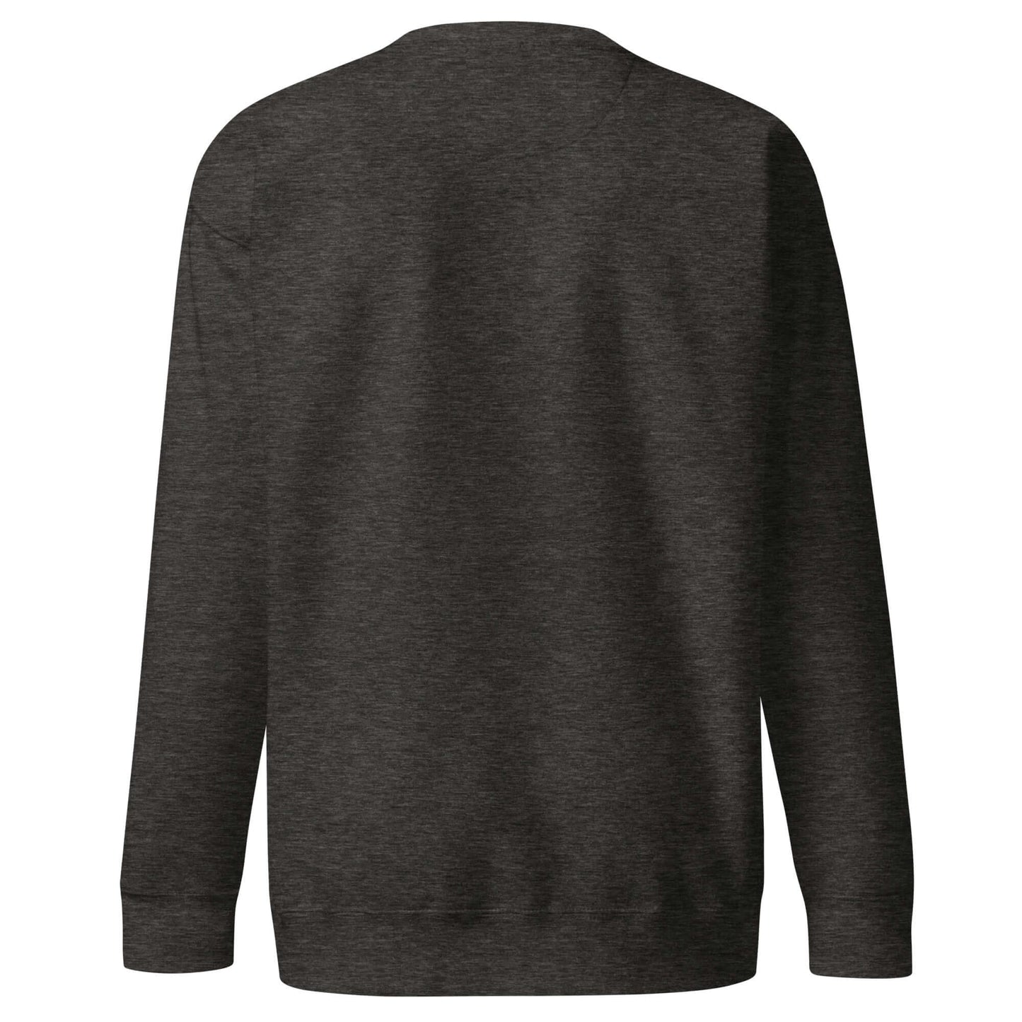 Back view of Women's Peace, Love, Pickleball Premium Sweatshirt in dark gray, perfect for casual wear and pickleball lovers.