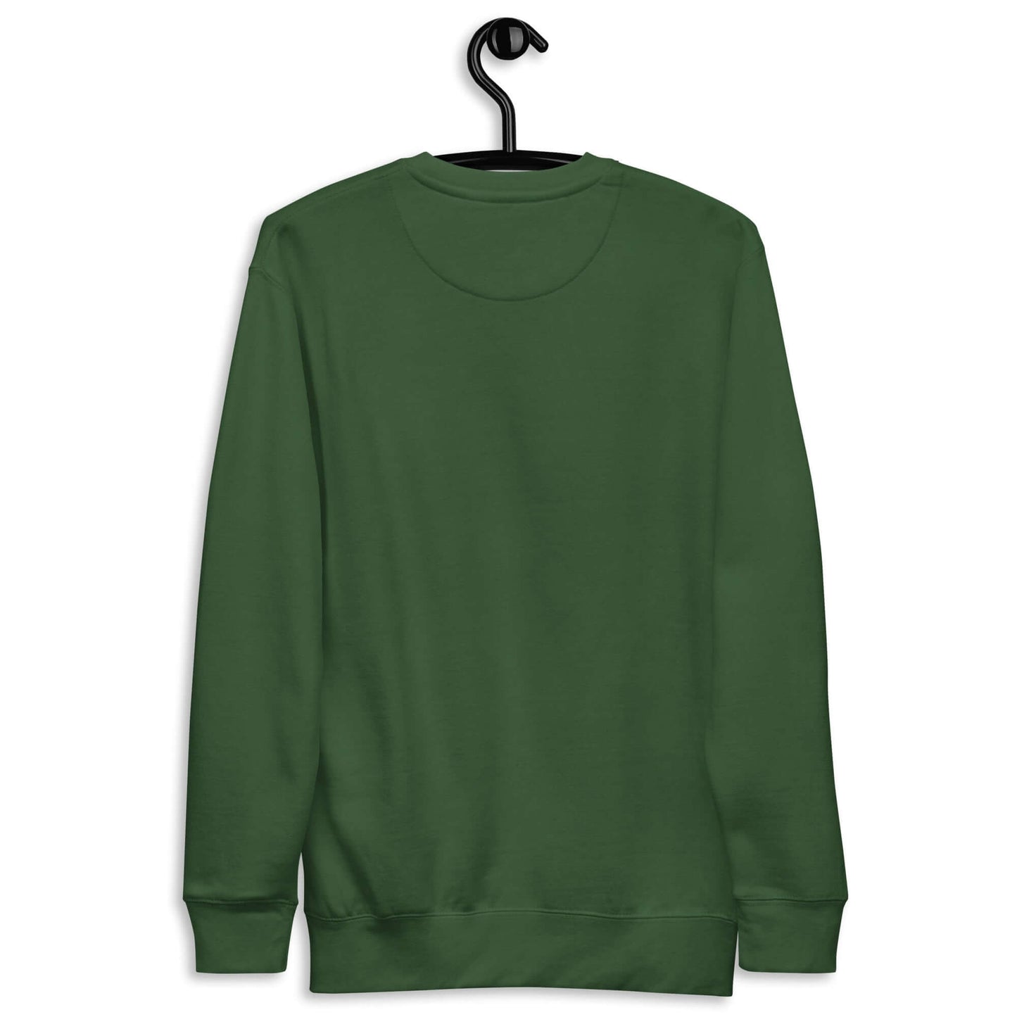 Back view of Women's Peace, Love, Pickleball Premium Sweatshirt in green, perfect for casual wear and pickleball enthusiasts.