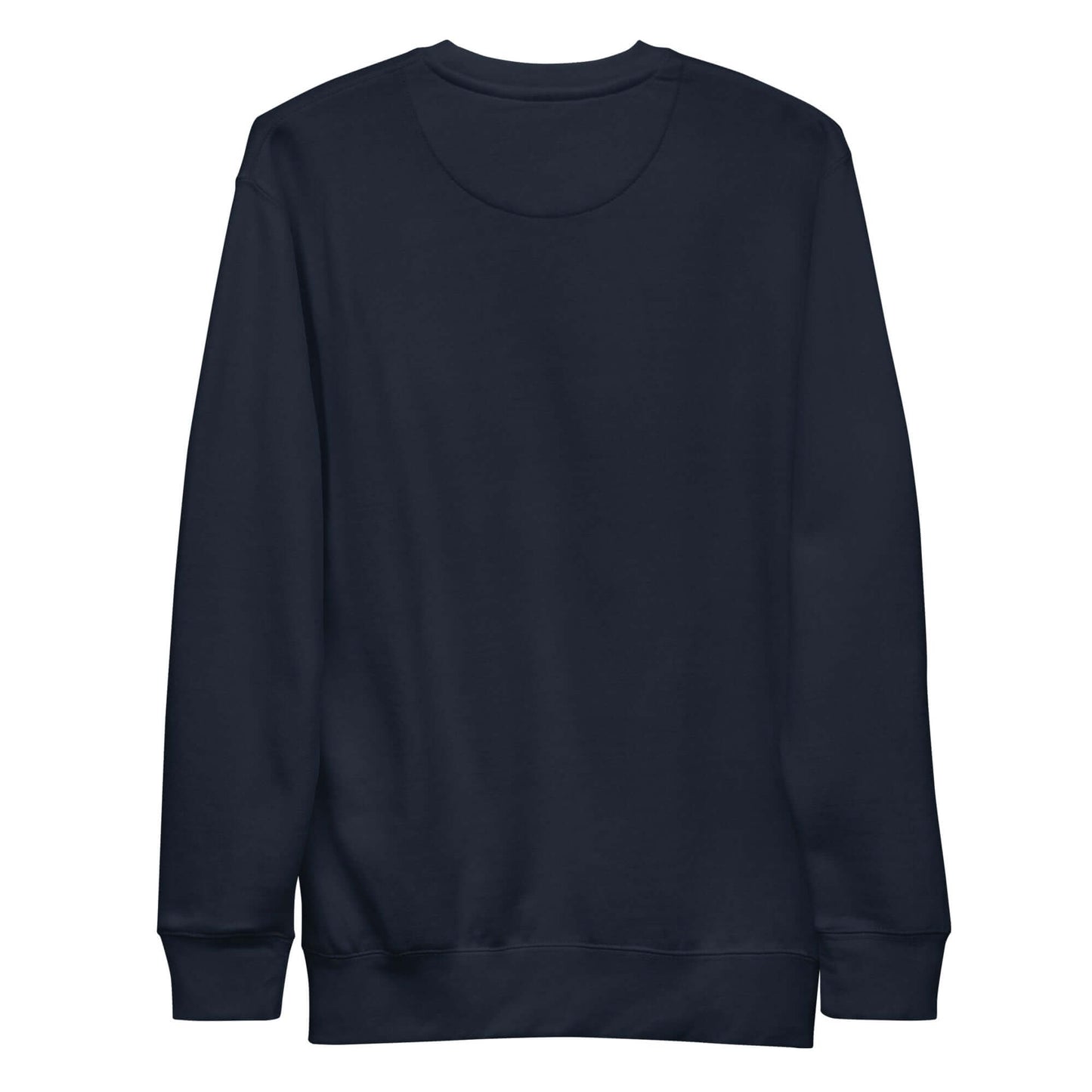 Back view of Women's Peace, Love, Pickleball Premium Sweatshirt in navy color, perfect for casual dressing.