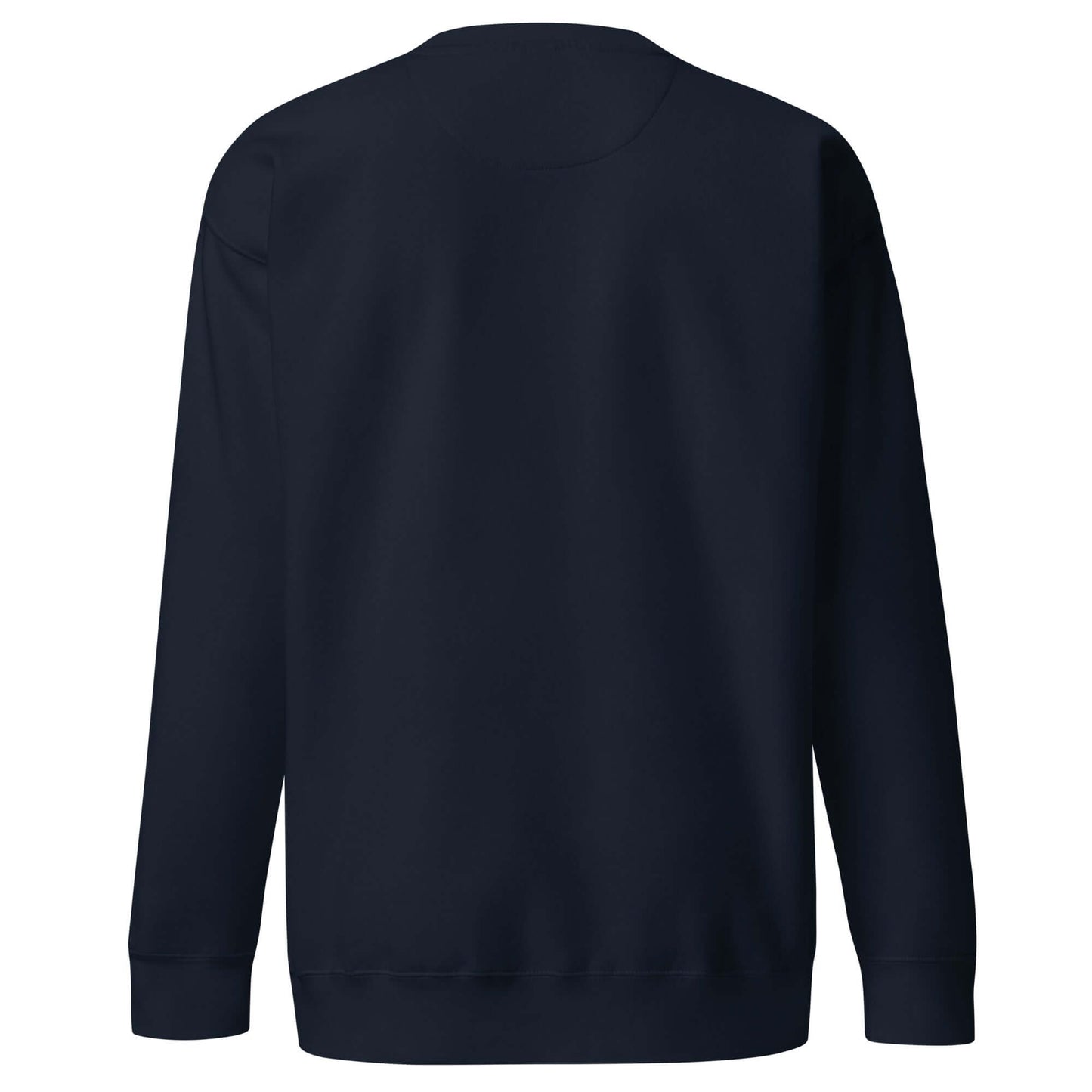 Back view of Women's Peace, Love, Pickleball Premium Sweatshirt in navy, perfect for casual wear and pickleball enthusiasts.