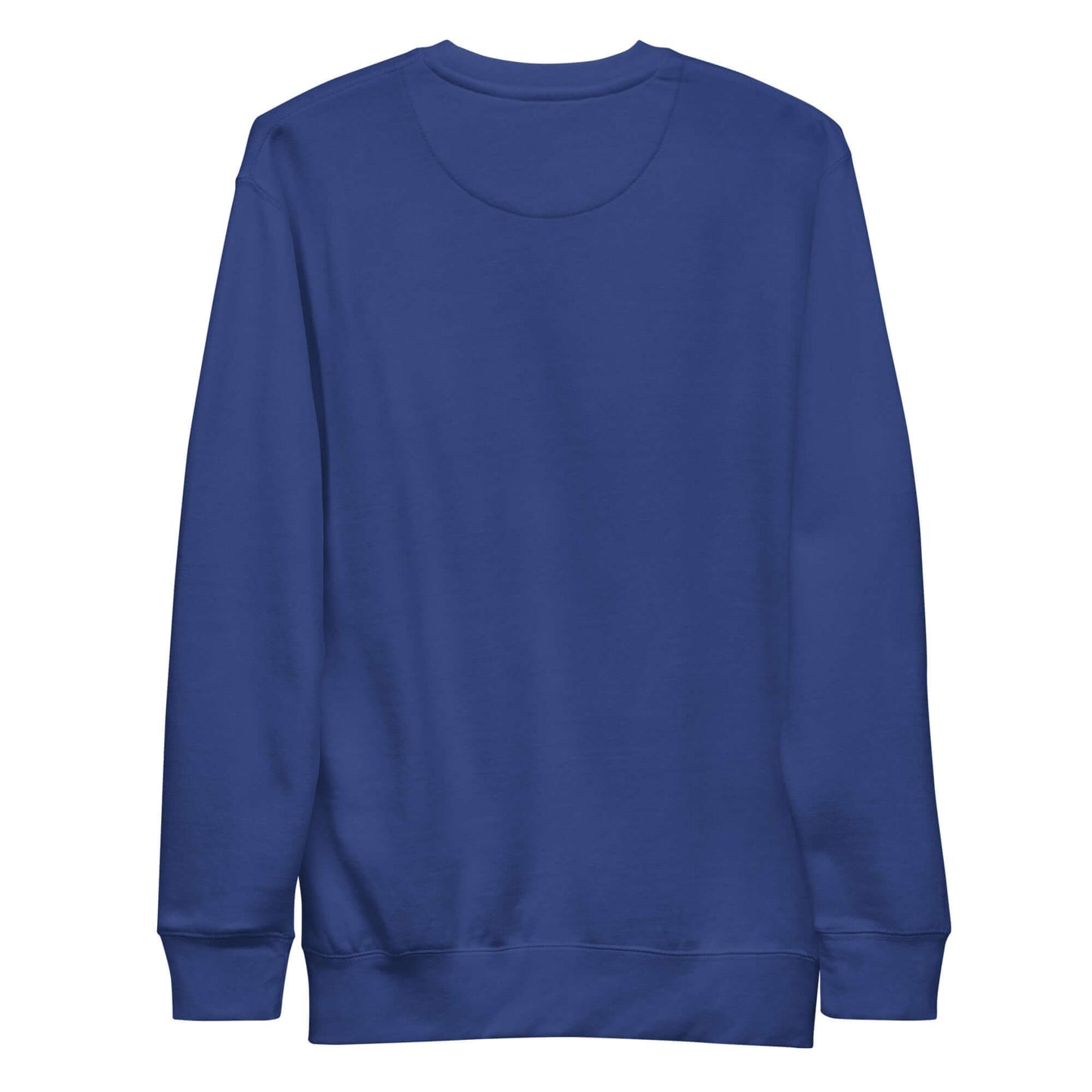 Back view of Women's Peace, Love, Pickleball Premium Sweatshirt in blue, perfect for casual wear and pickleball enthusiasts.