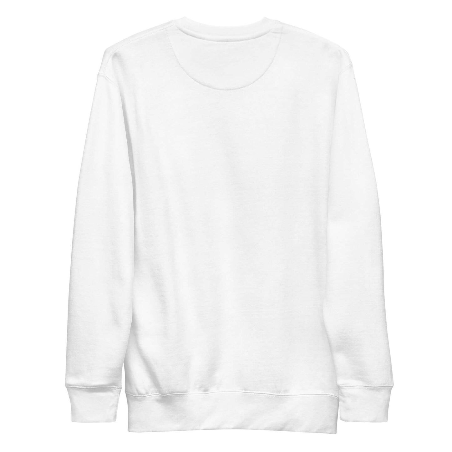 Back view of a white Women's Peace, Love, Pickleball Premium Sweatshirt for casual and athletic wear.