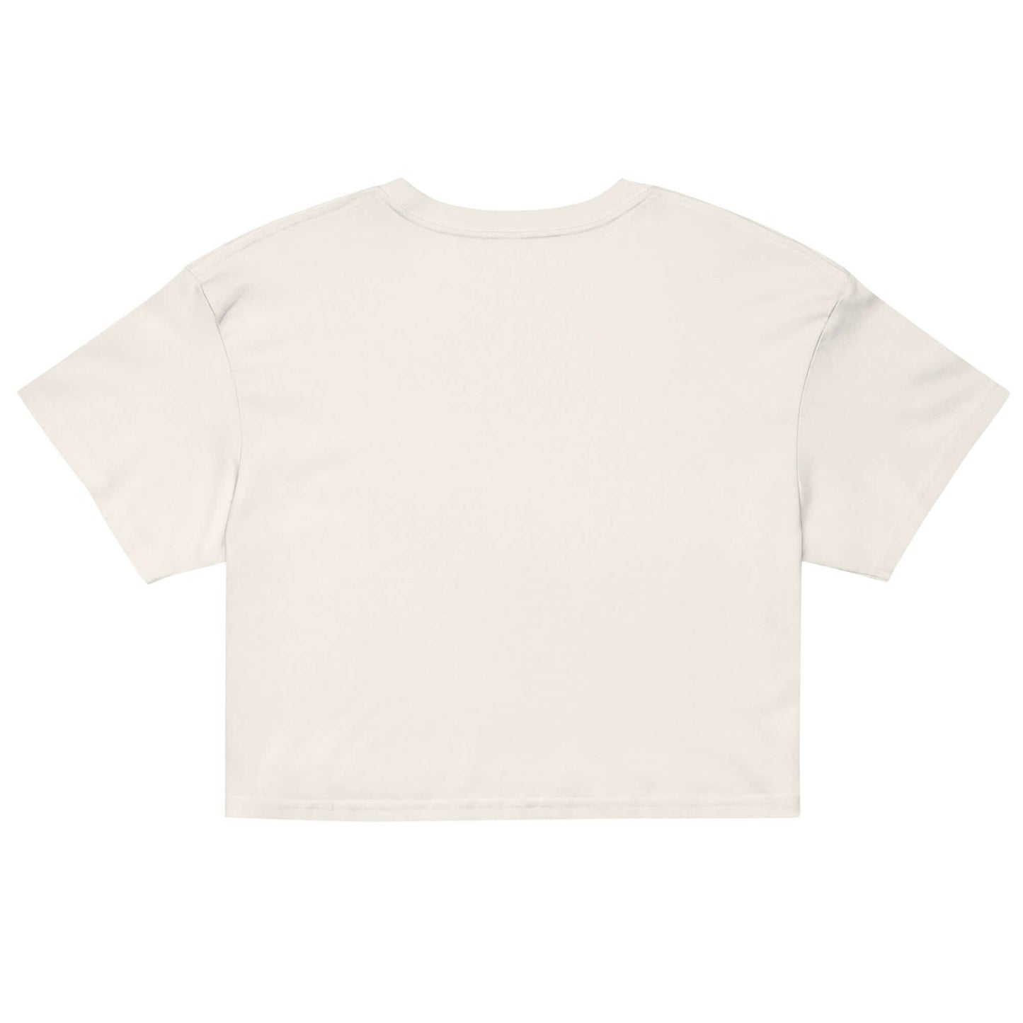 Back view of Women's Peace, Love, Pickleball Crop Top in light color, ideal for stylish comfort on and off the court.