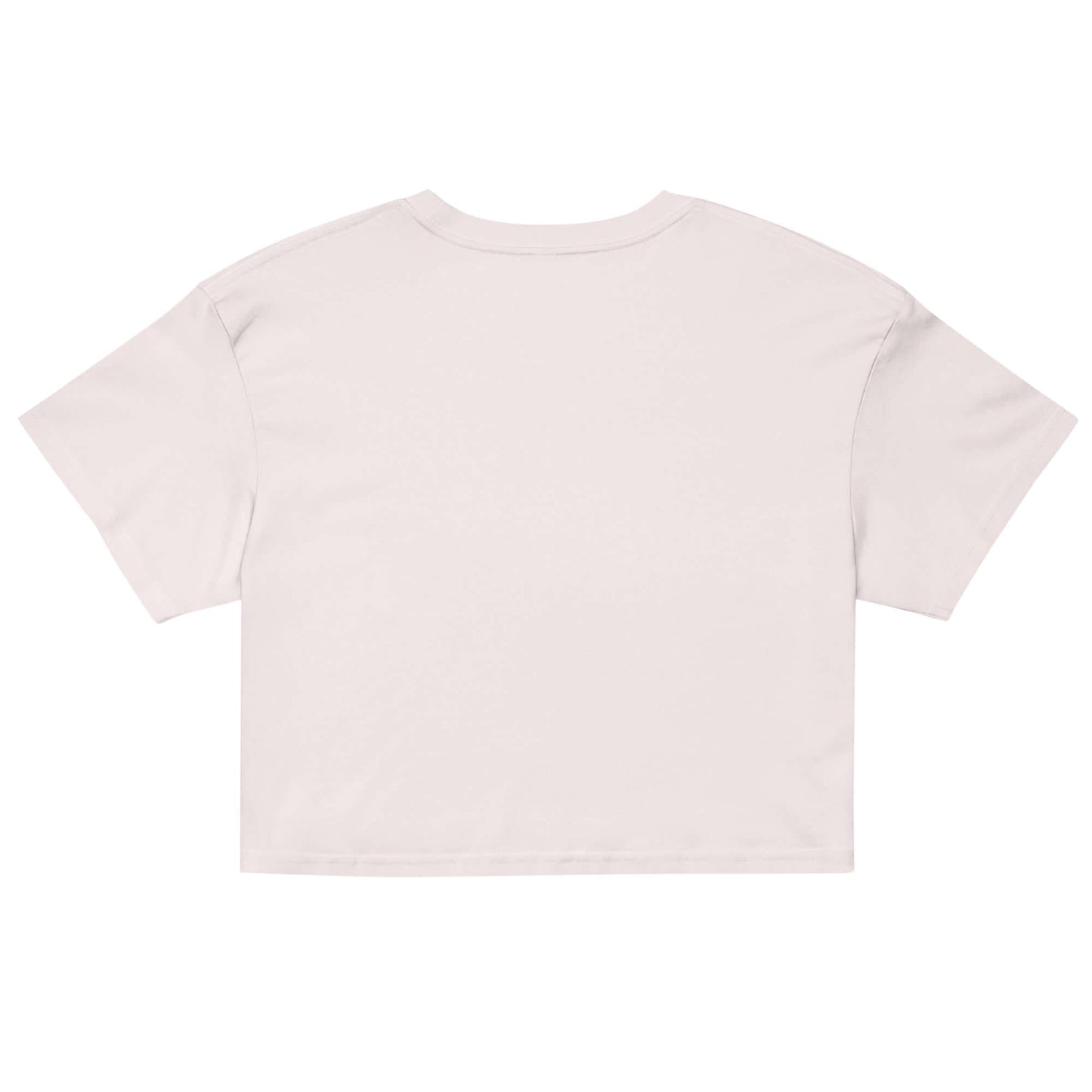 Back view of Women's Peace, Love, Pickleball Crop Top, showcasing its trendy and relaxed fit.