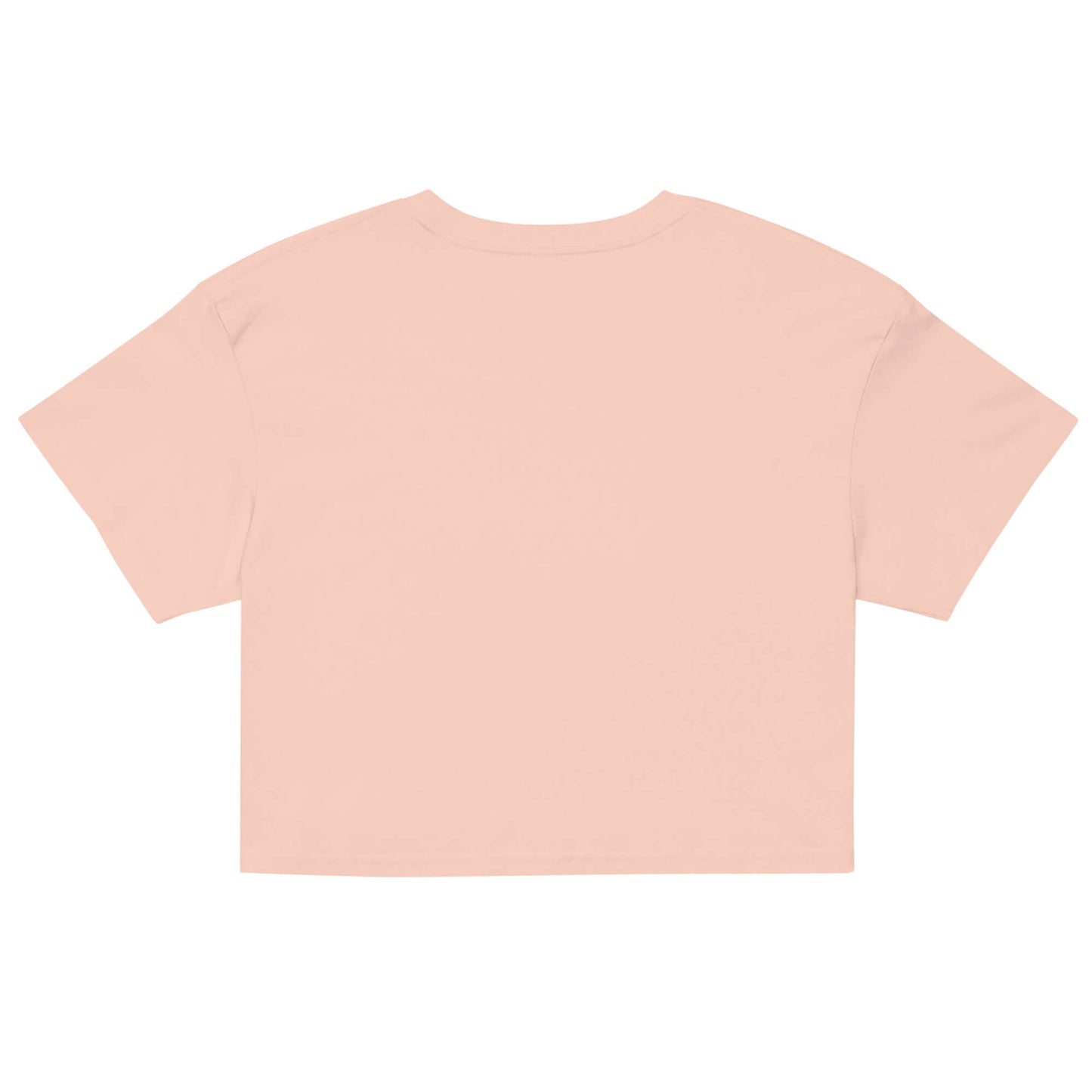 Back view of Women's Peace, Love, Pickleball Crop Top in soft peach color, perfect for comfortable, chic style.