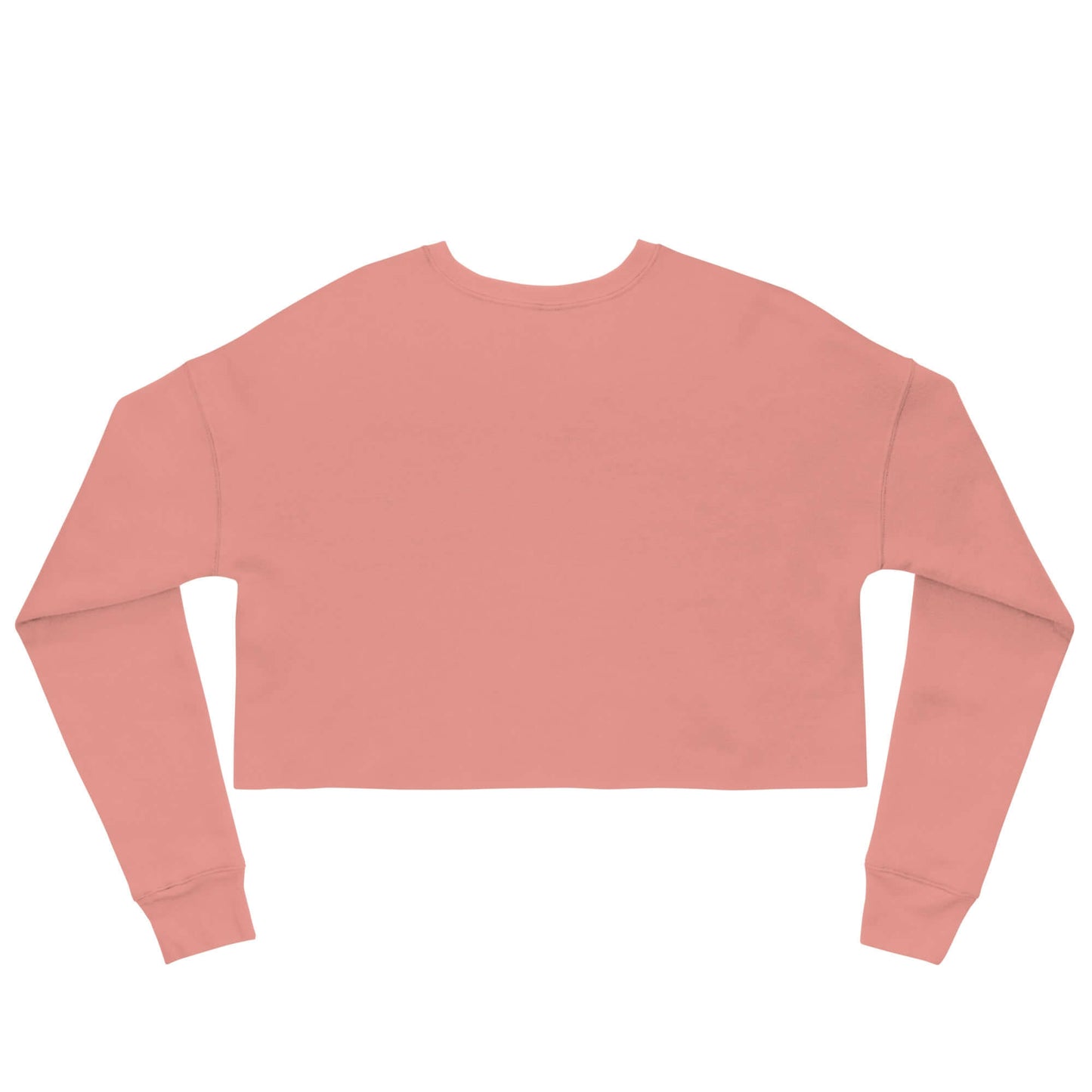 Back view of Women's Peace, Love, Pickleball Crop Sweatshirt in a trendy peach color, perfect for casual outings and sports.