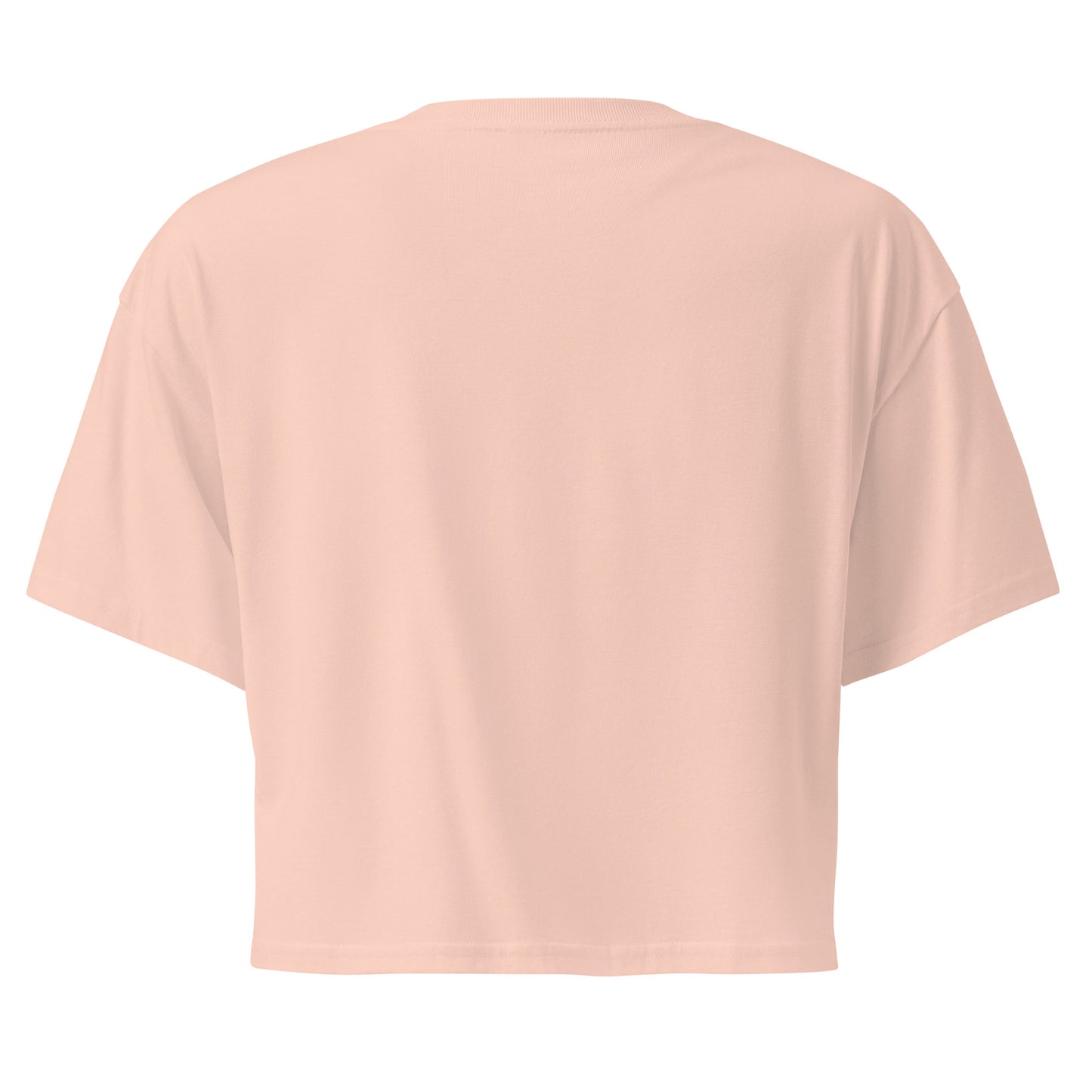 Back view of Women’s LOVE Pickleball Crop Top in soft pink, perfect for stylish pickleball enthusiasts.