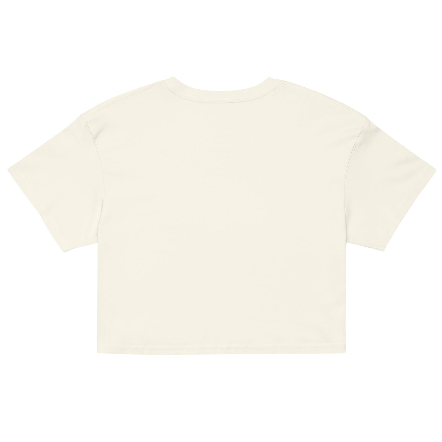 Back view of the Women's LOVE Pickleball Crop Top in soft, cream-colored fabric.