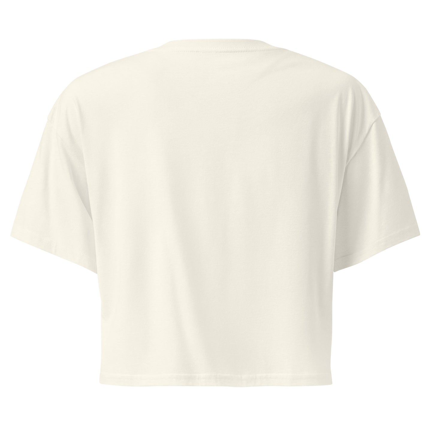 Back view of a Women's LOVE Pickleball Crop Top in soft cotton fabric, perfect for active and casual wear.