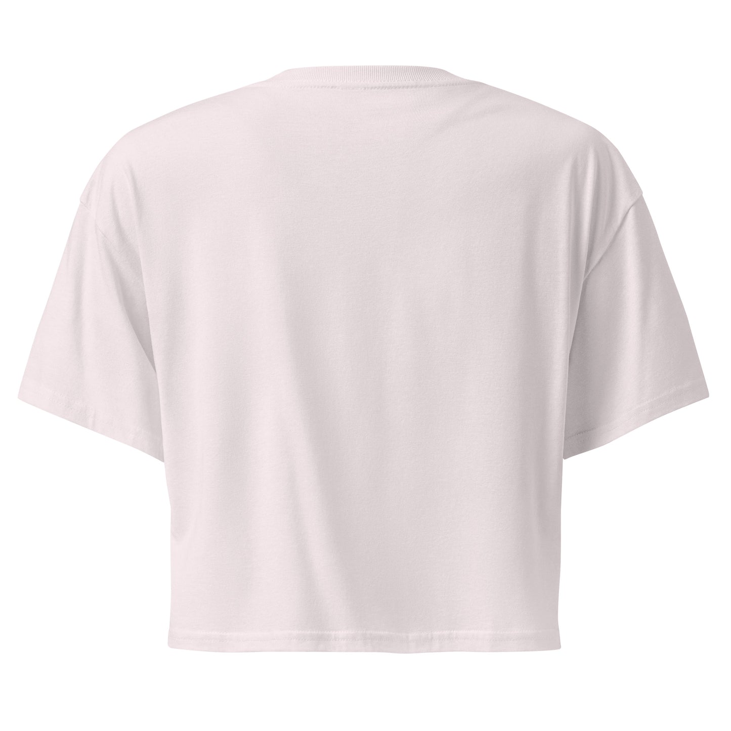 Back view of the Women’s LOVE Pickleball Crop Top, showcasing its soft cotton fabric and relaxed fit.