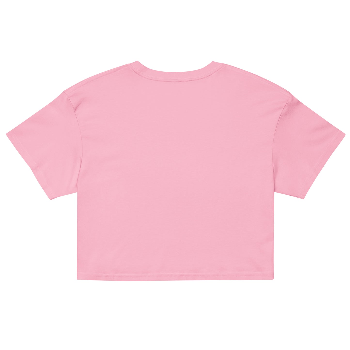 Back view of Women's LOVE Pickleball Crop Top in soft pink color, designed for style and comfort on and off the court.